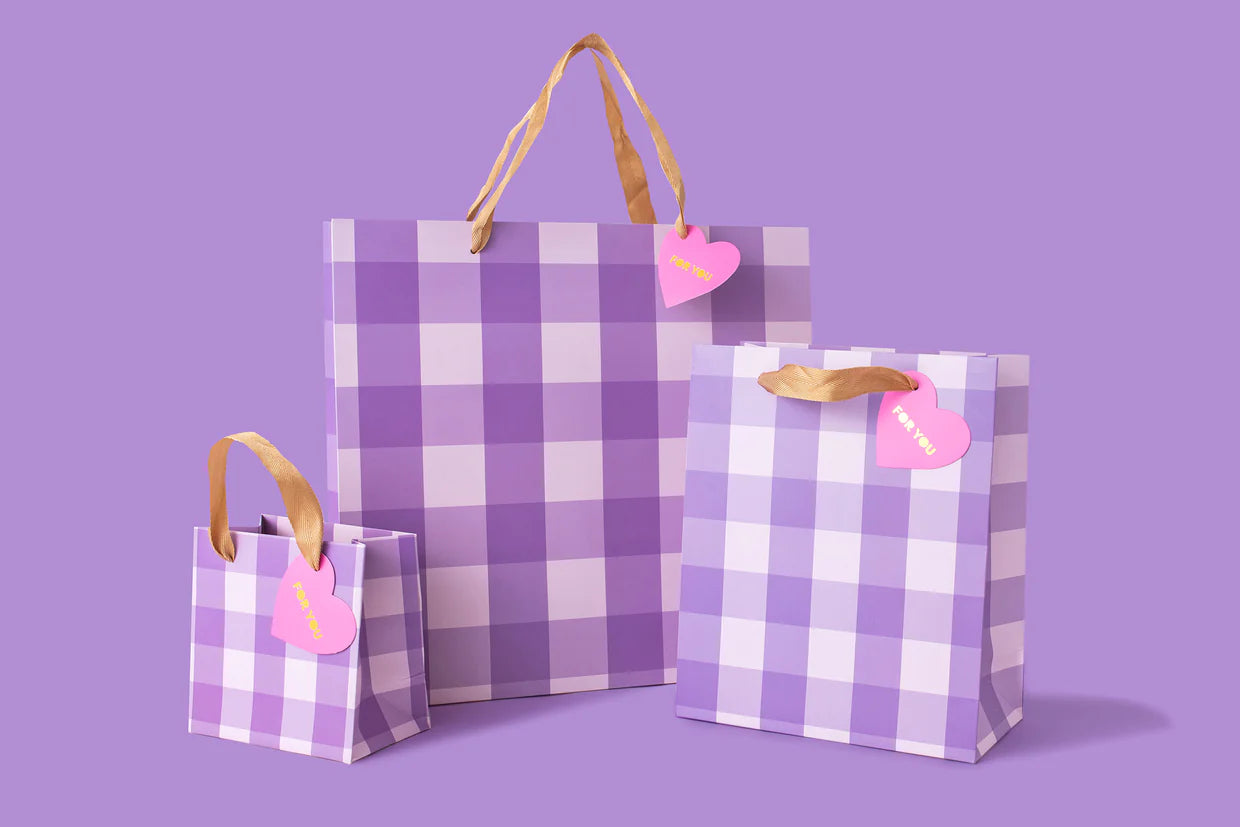 Purple Gingham Gift Bag