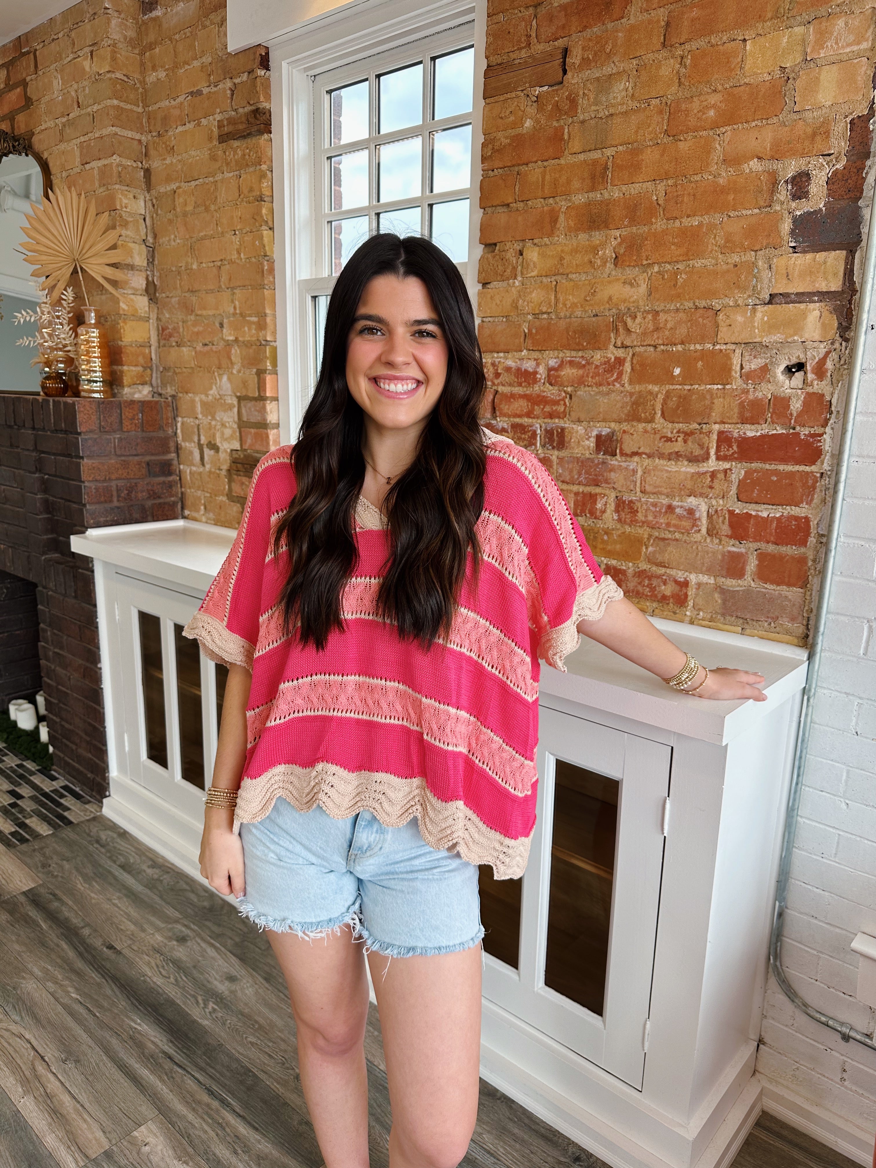 Crochet Striped Top