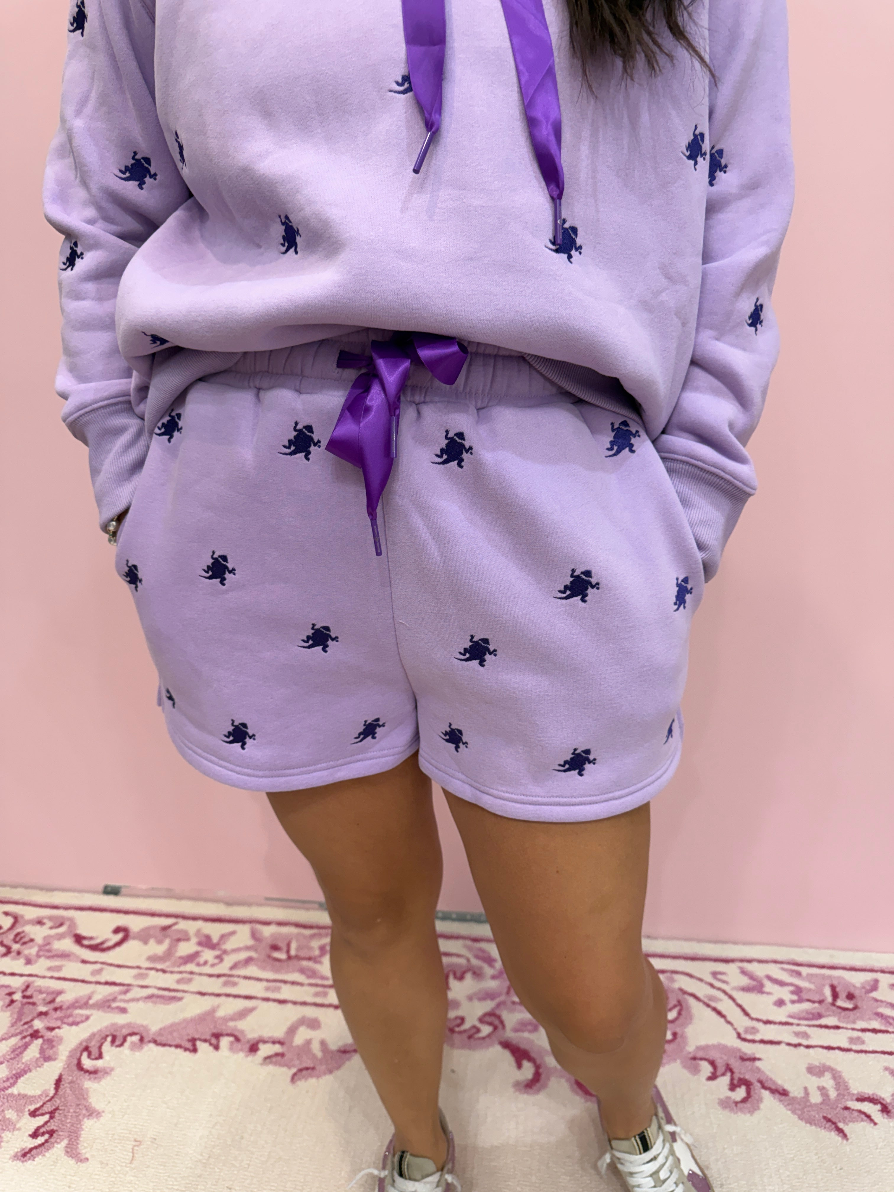 TCU embroidered fleece shorts