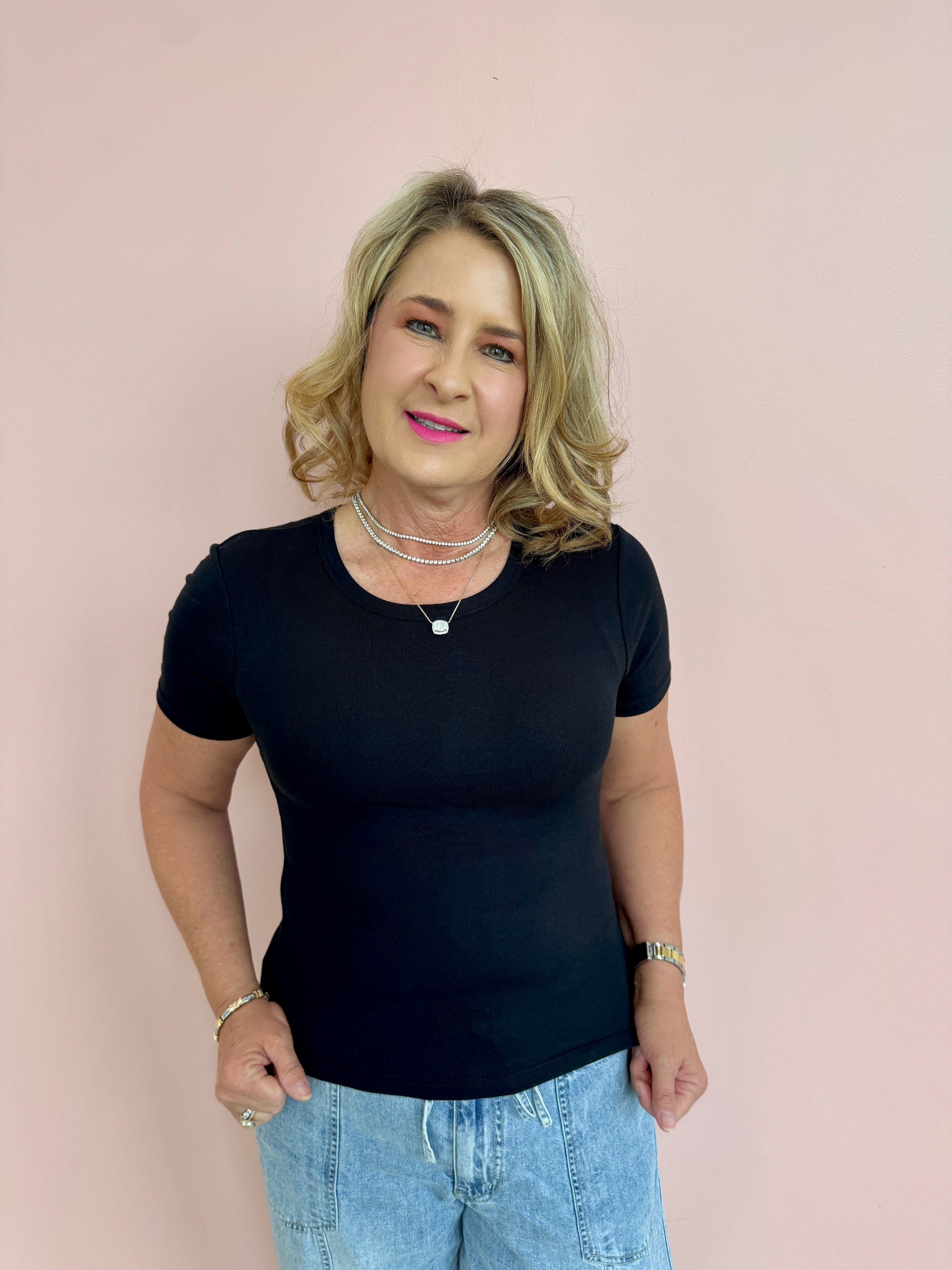 Second Skin Crew Top - Black