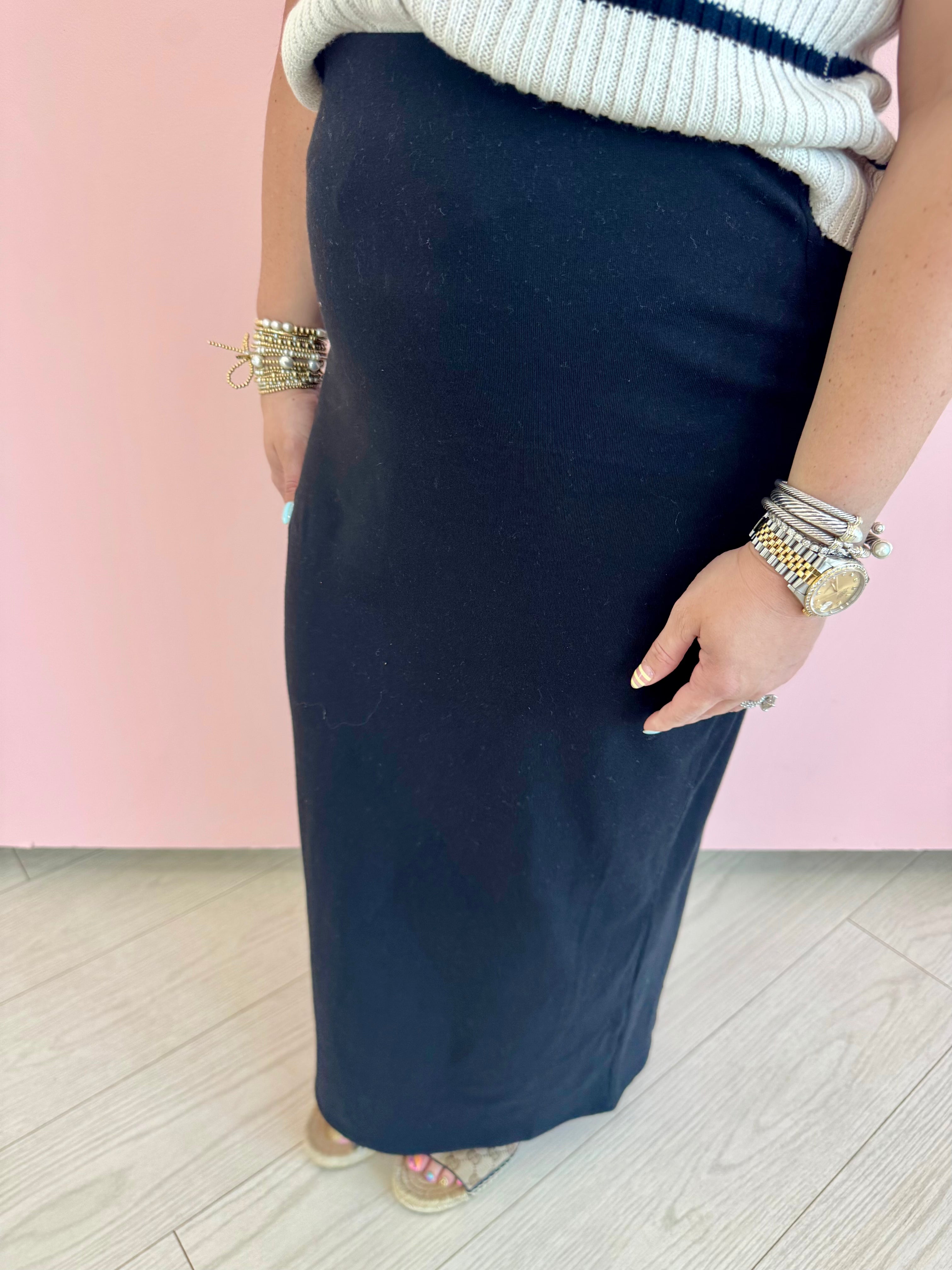 Gail Midi Skirt-Black