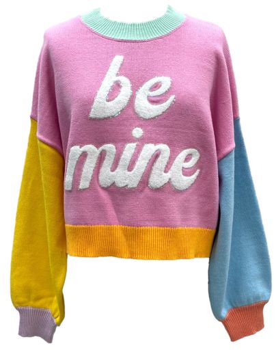 Pastel Colorblock Be Mine Sweater