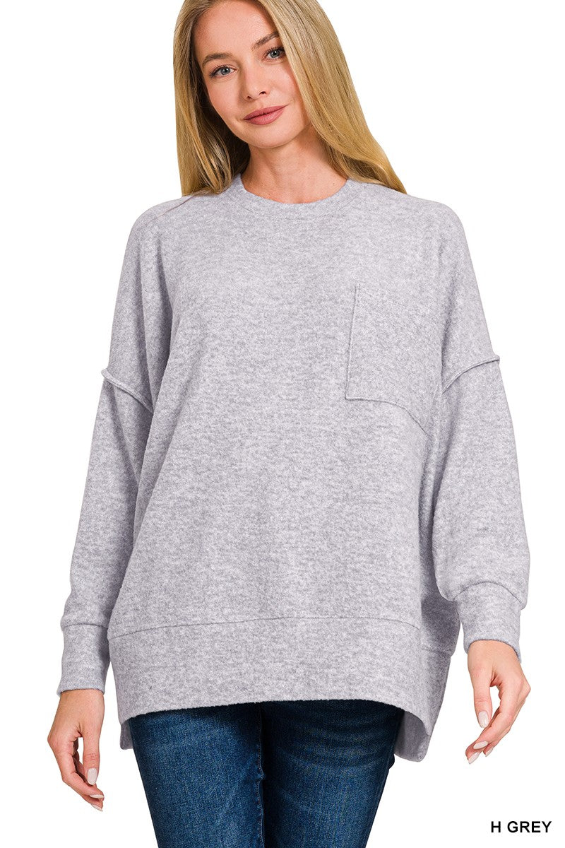 Shea Drop Shoulder Sweater Grey