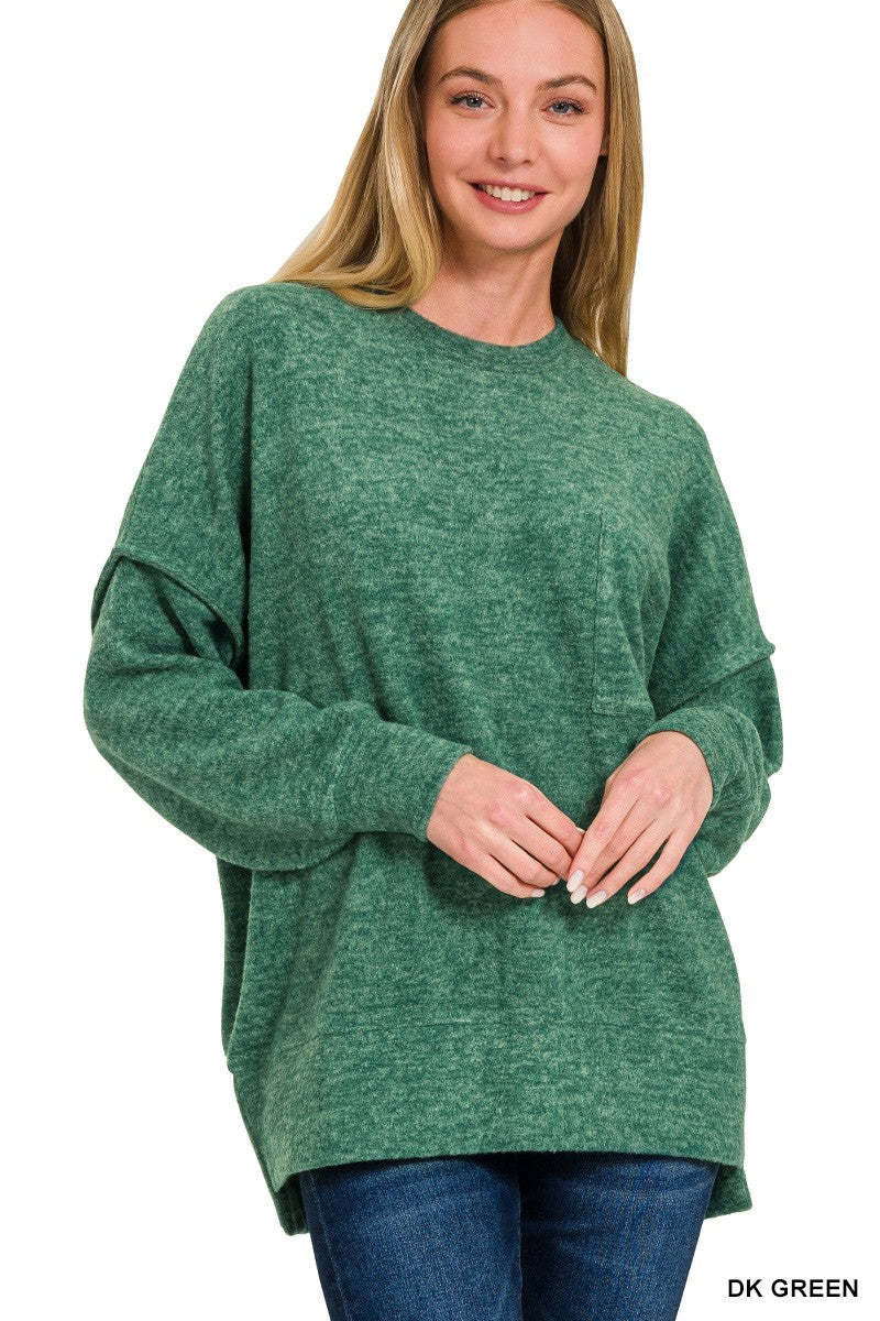 Shea Drop Shoulder Sweater Green