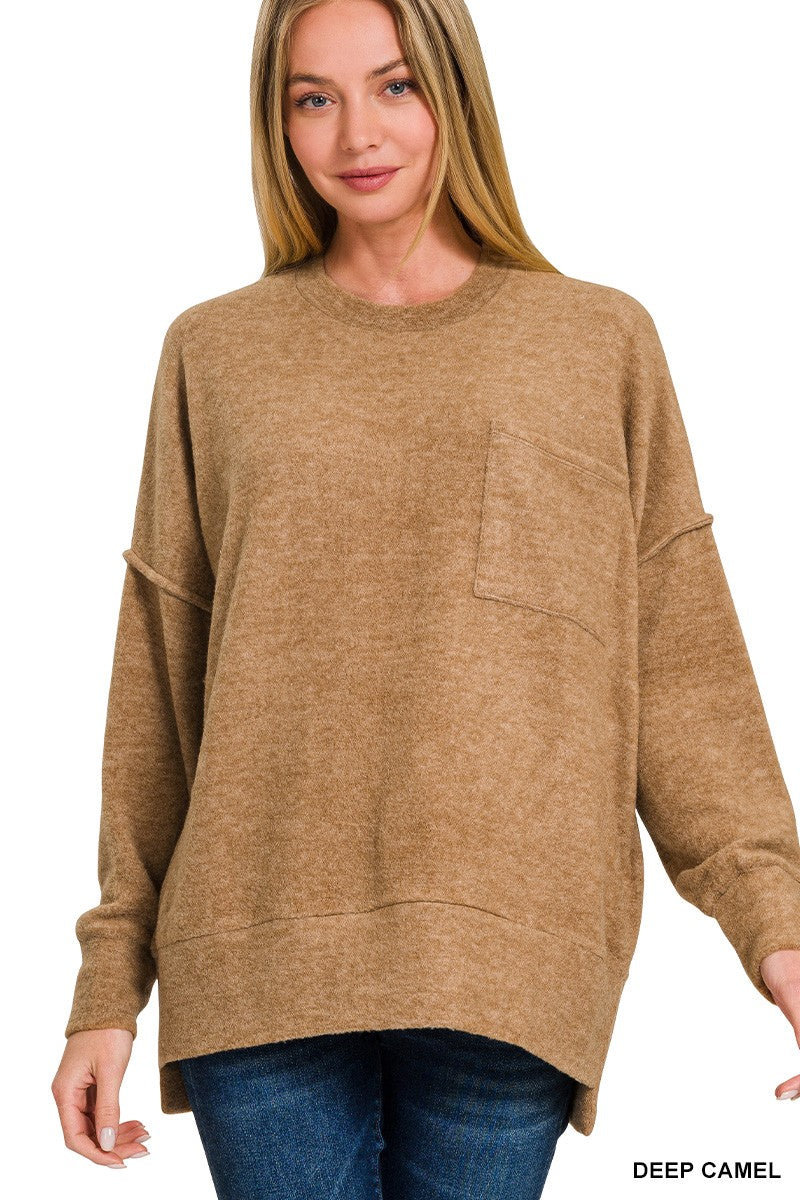 Shea Drop Shoulder Sweater Camel