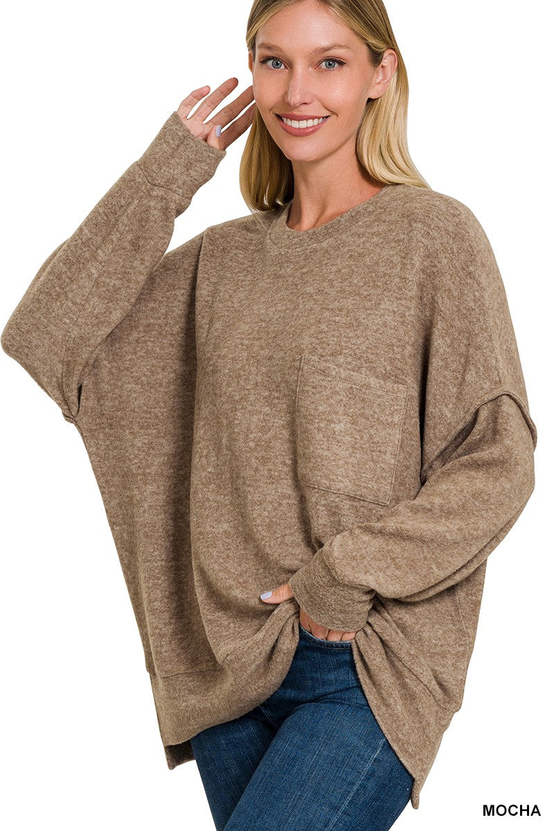 Shea Drop Shoulder Sweater Mocha