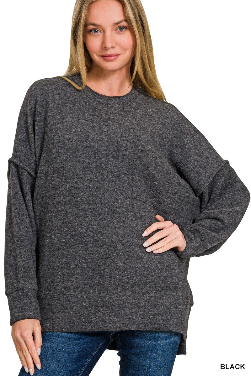 Shea Drop Shoulder Sweater Black