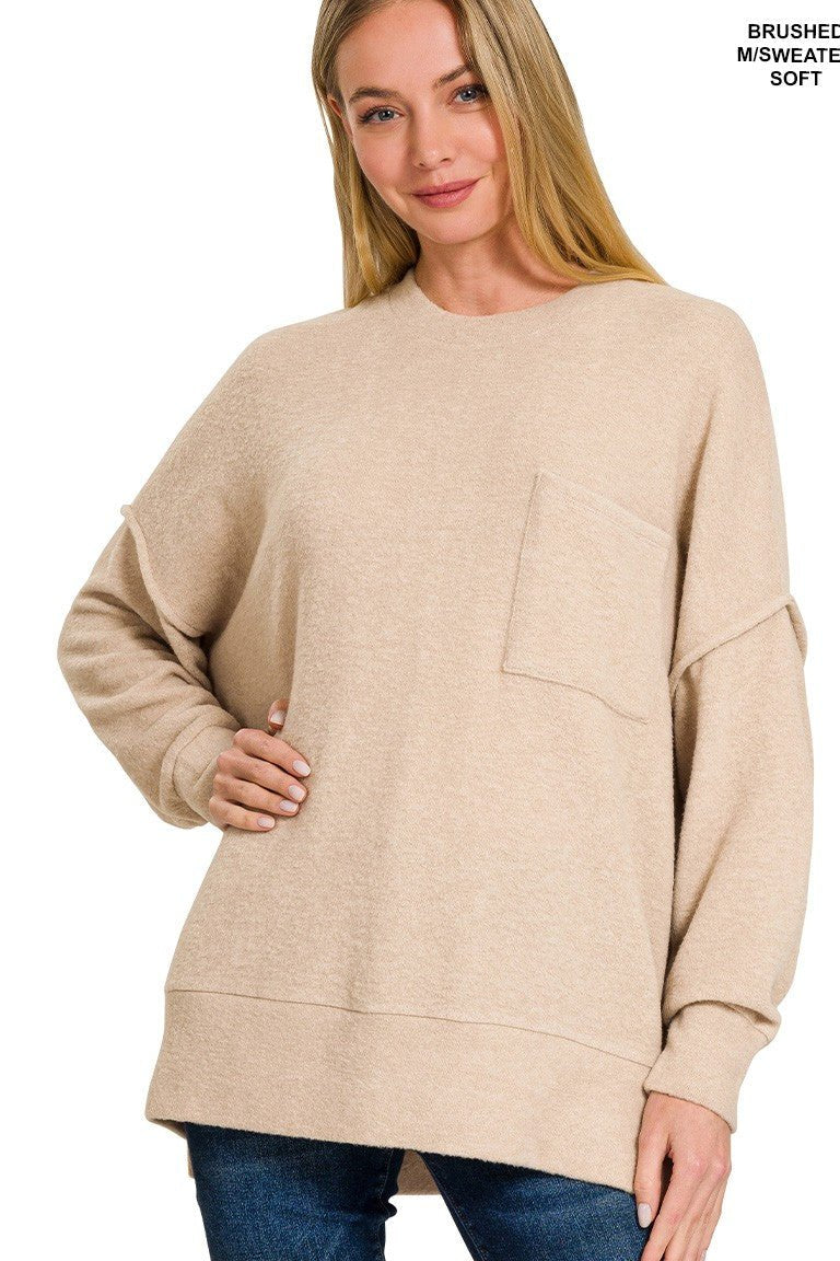 Shea Drop Shoulder Sweater Latte