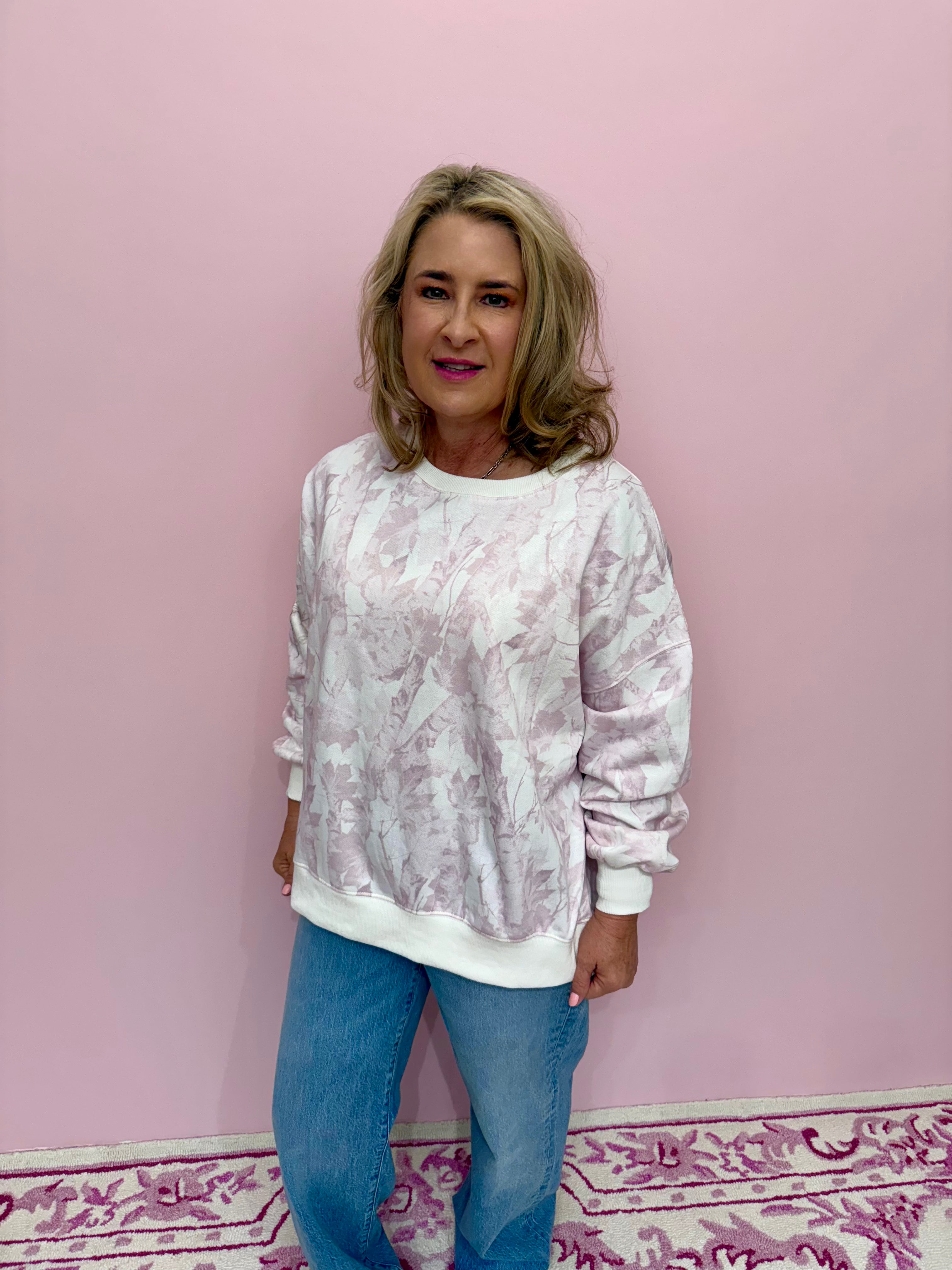 Single Tone Floral Sweatshirt