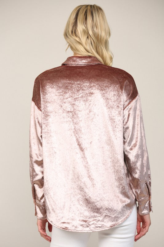 Shimmery Button-Down