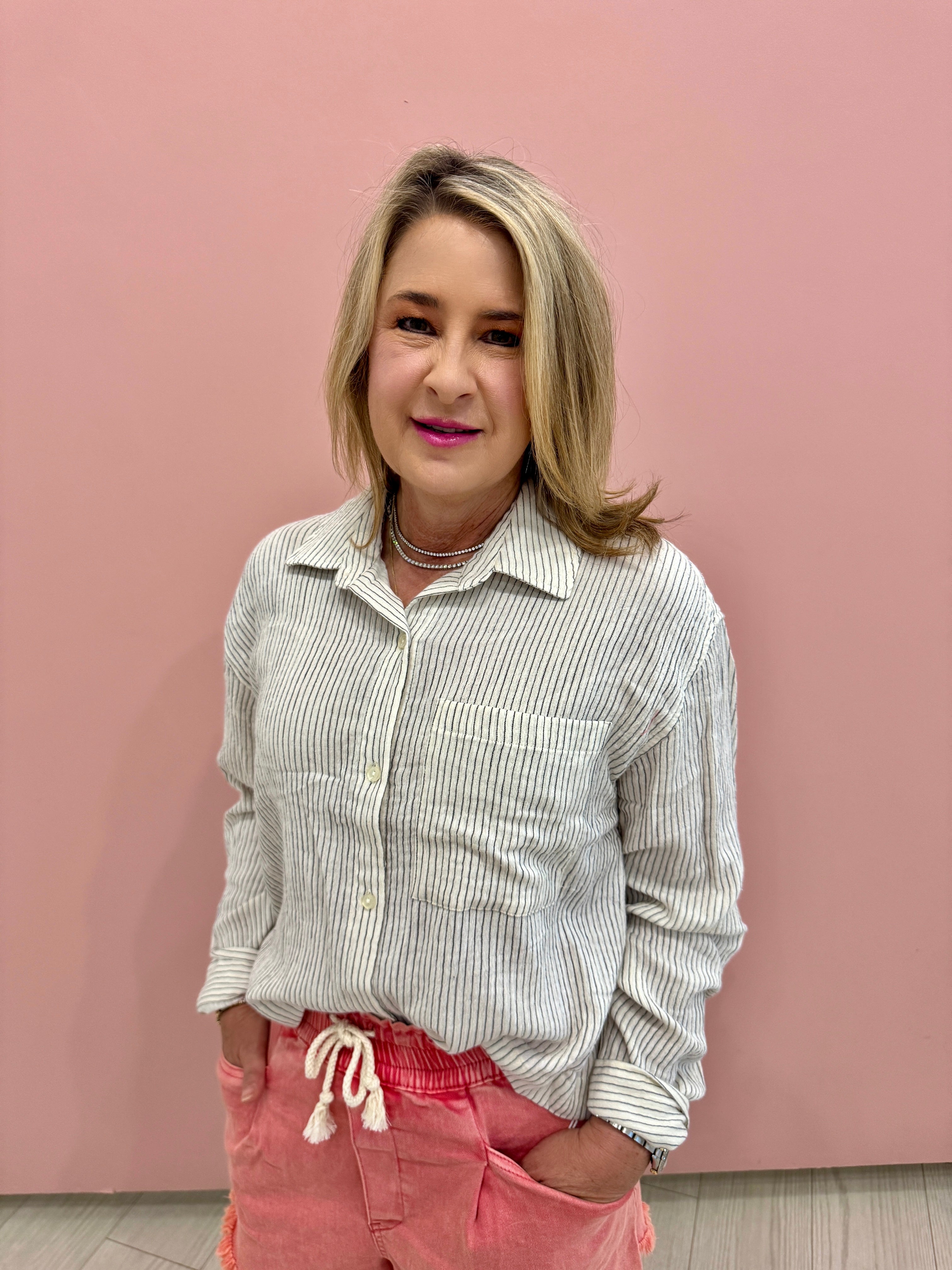 Del Mar Striped Shirt - Natural