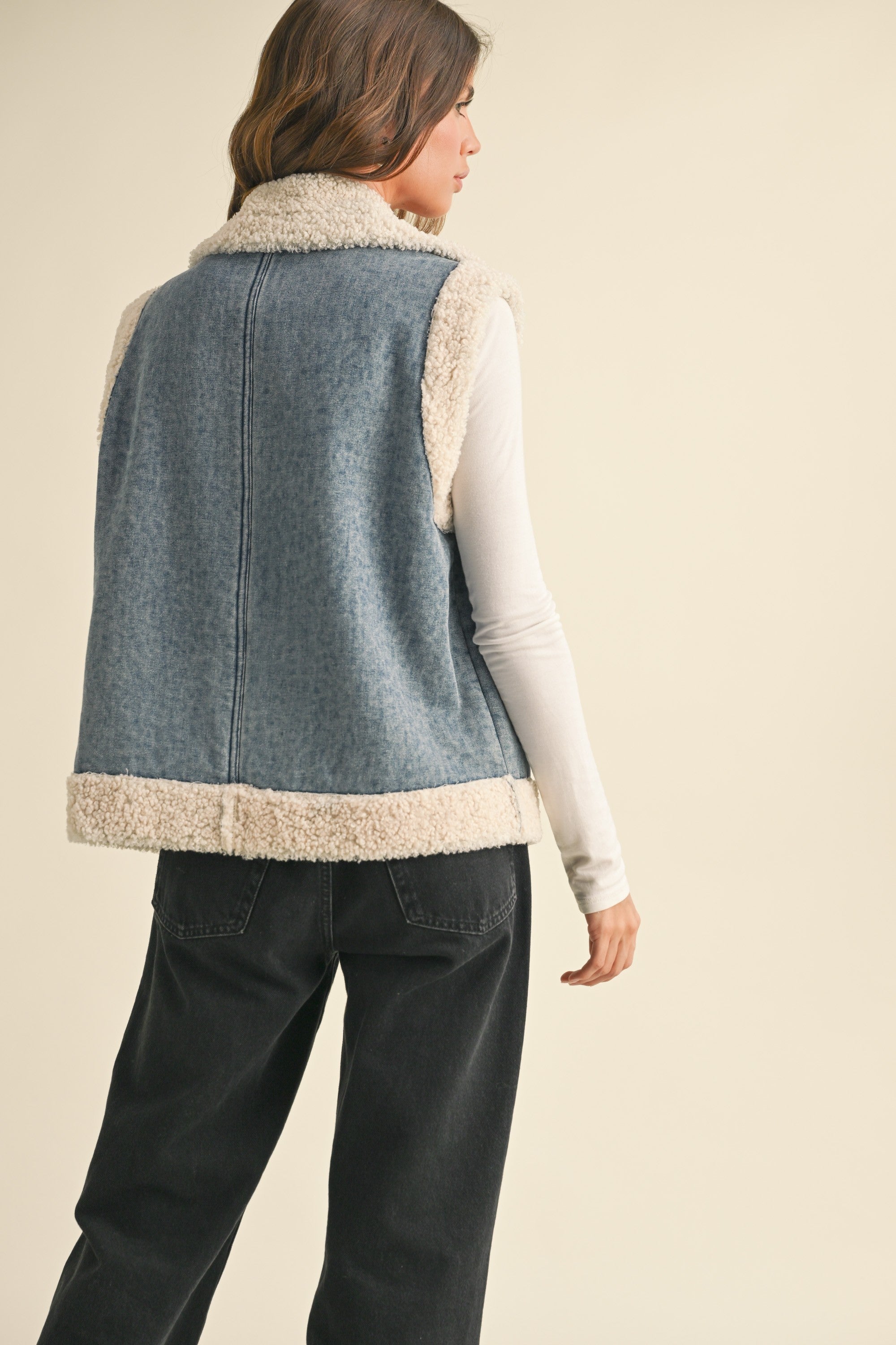 Sherpa Denim Vest