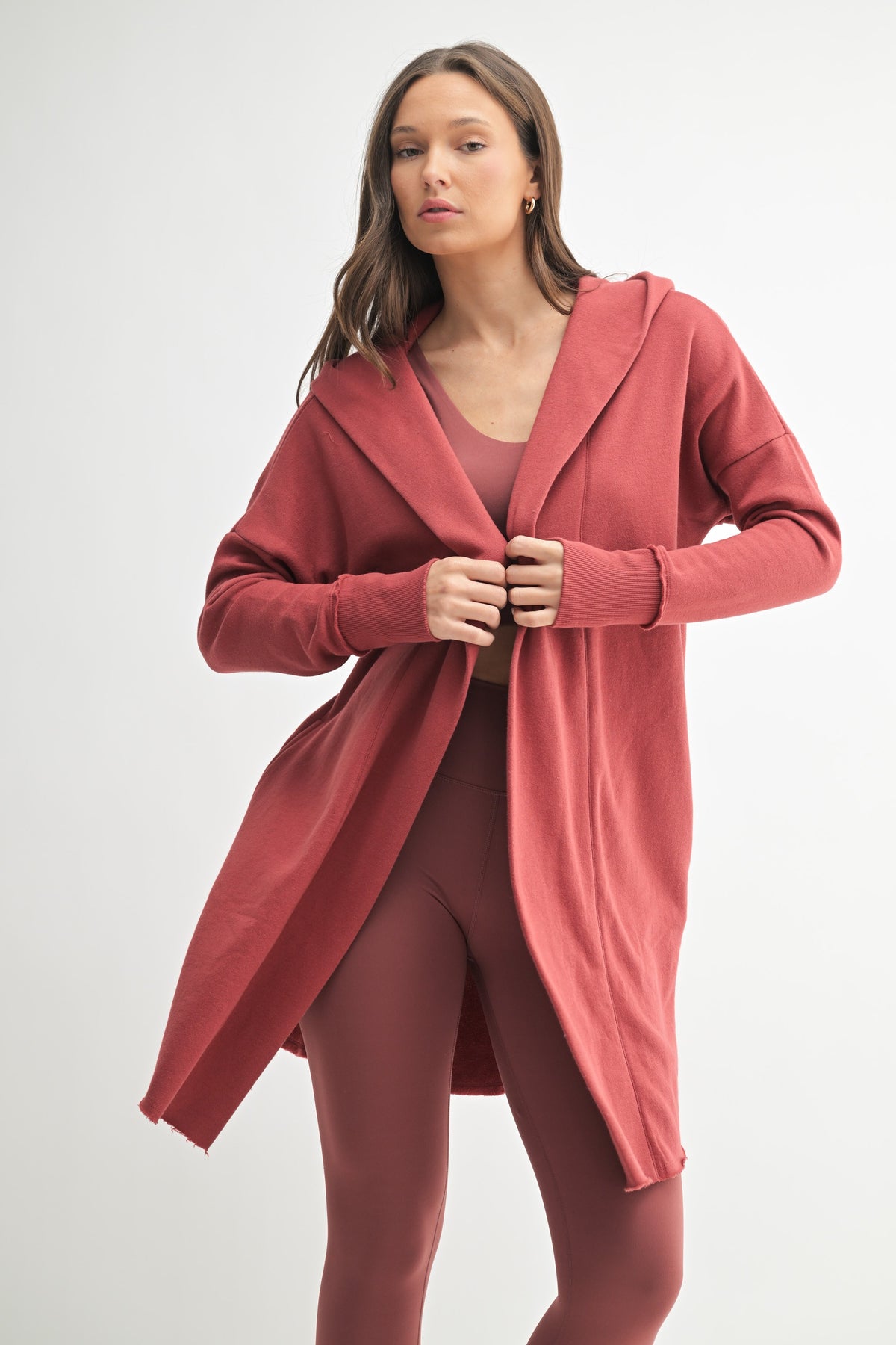 Mackenzie Hoodie Cardigan - Red — Extremely Refined Boutique