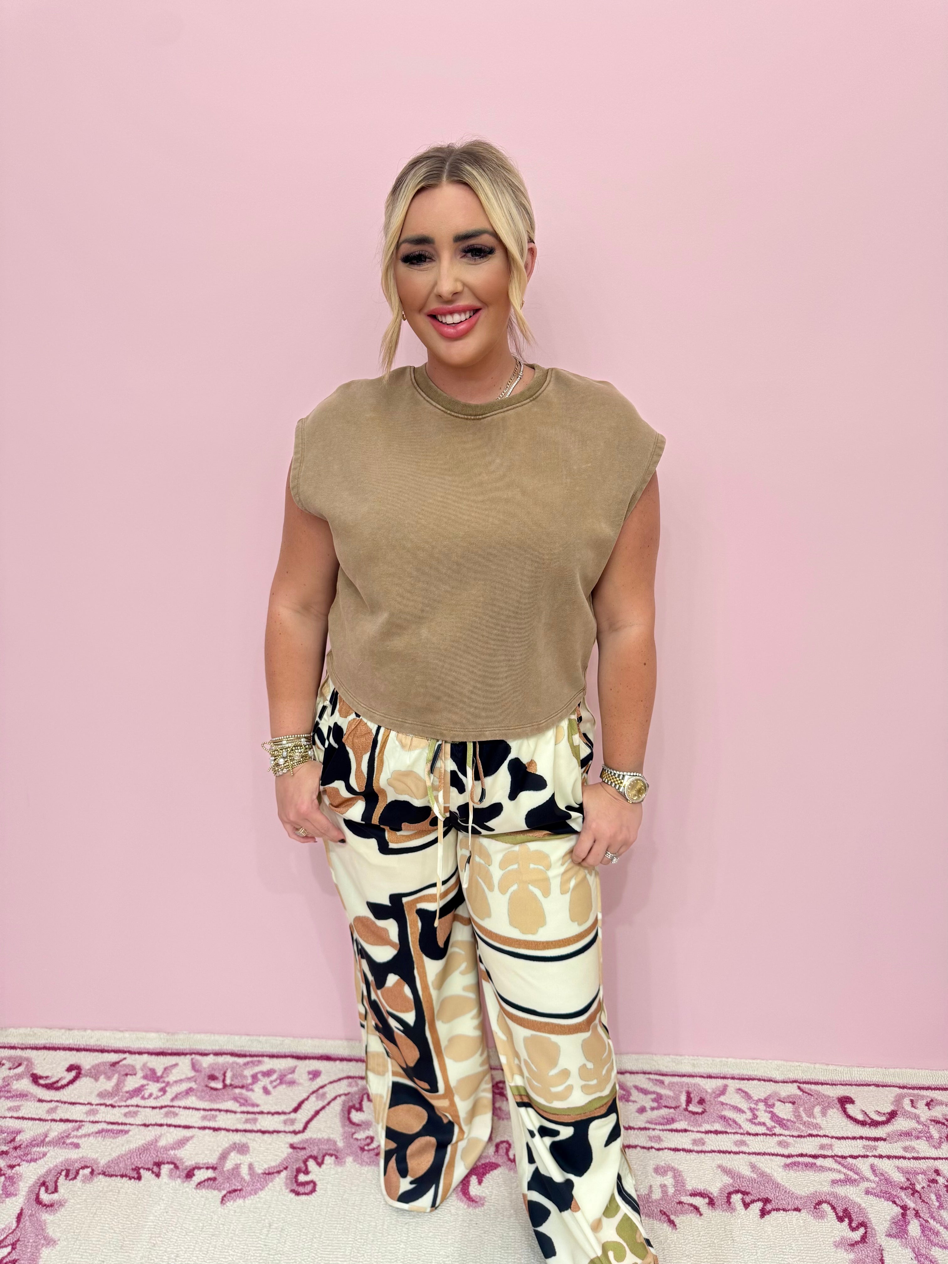 Printed Drawstring Pants