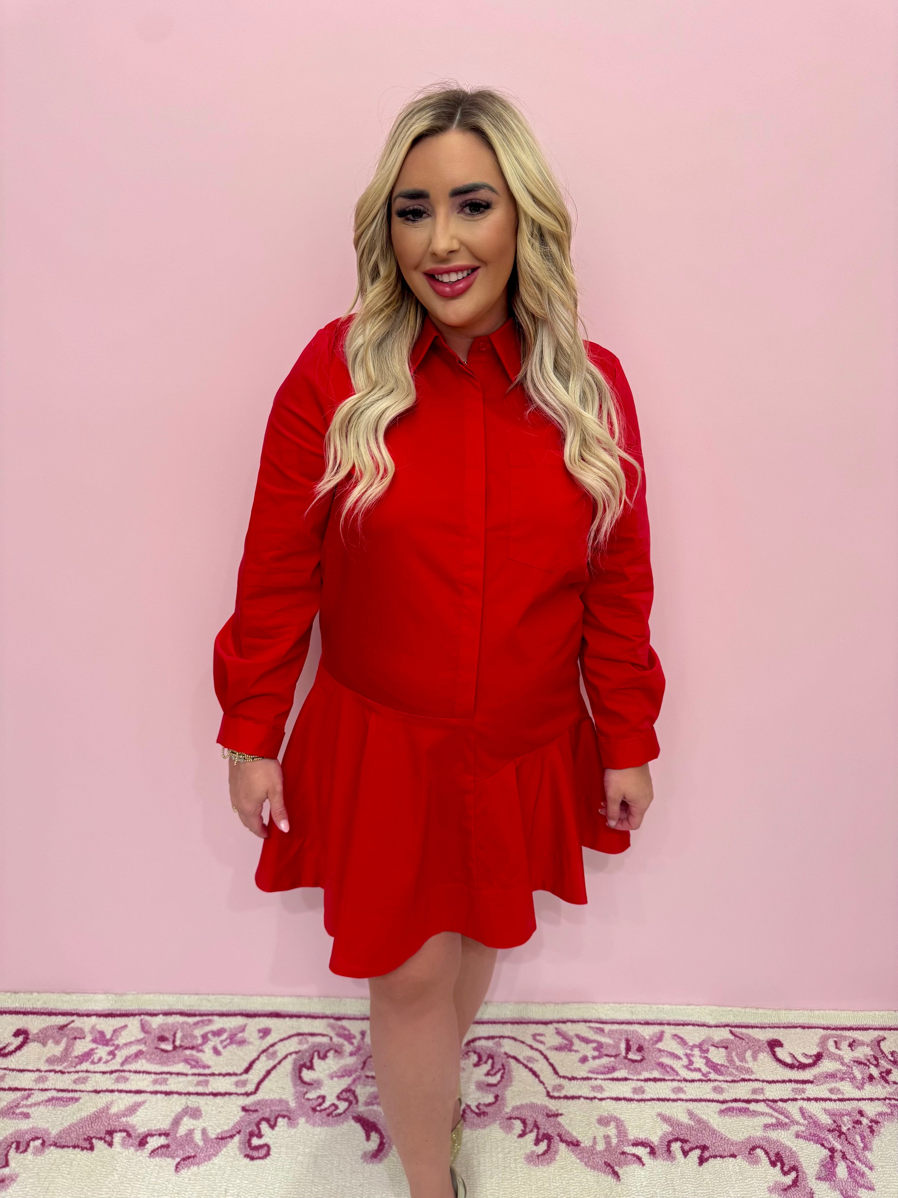 Collar Flare Skirt Dress