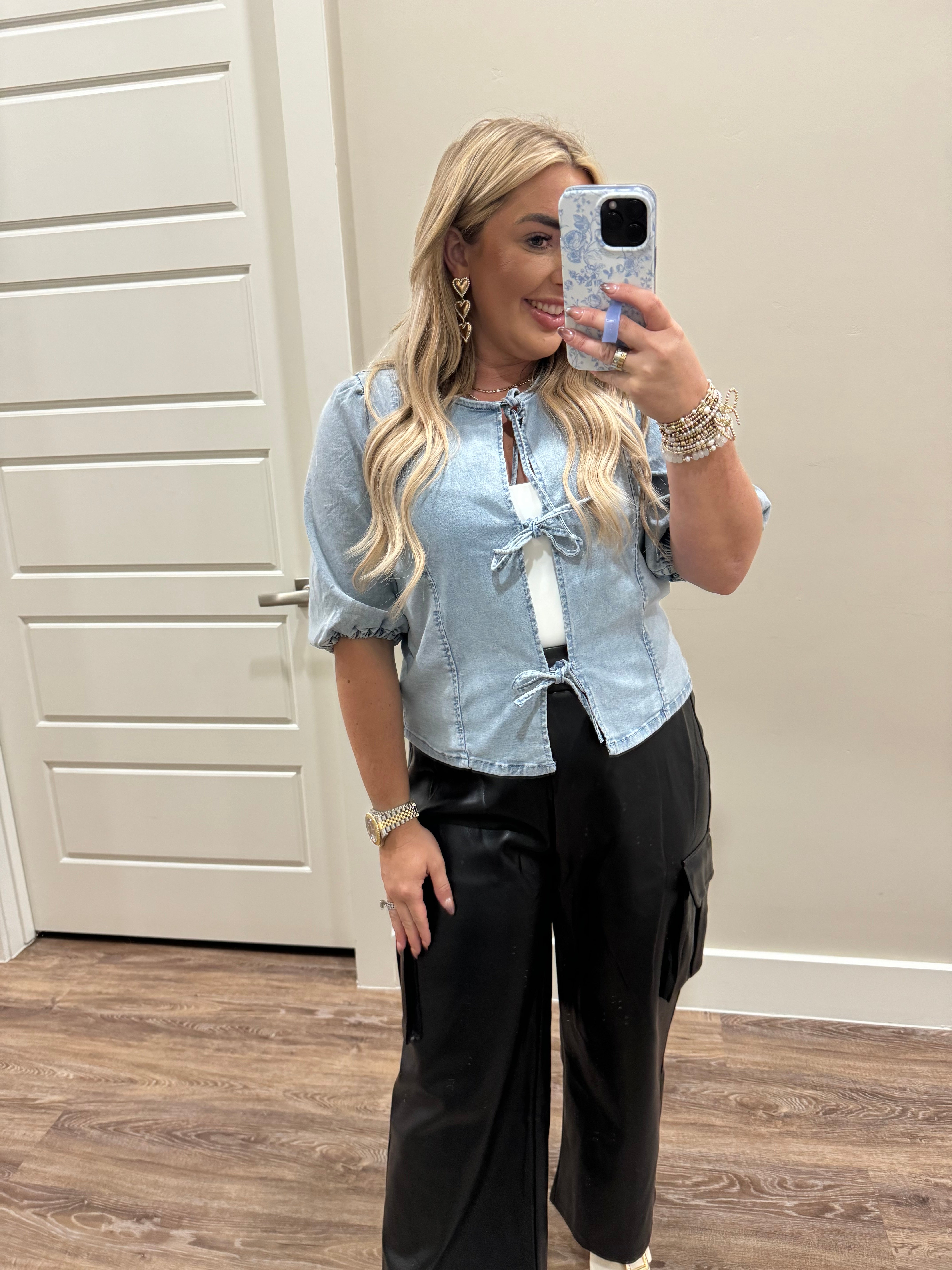 Evelyn Denim Top