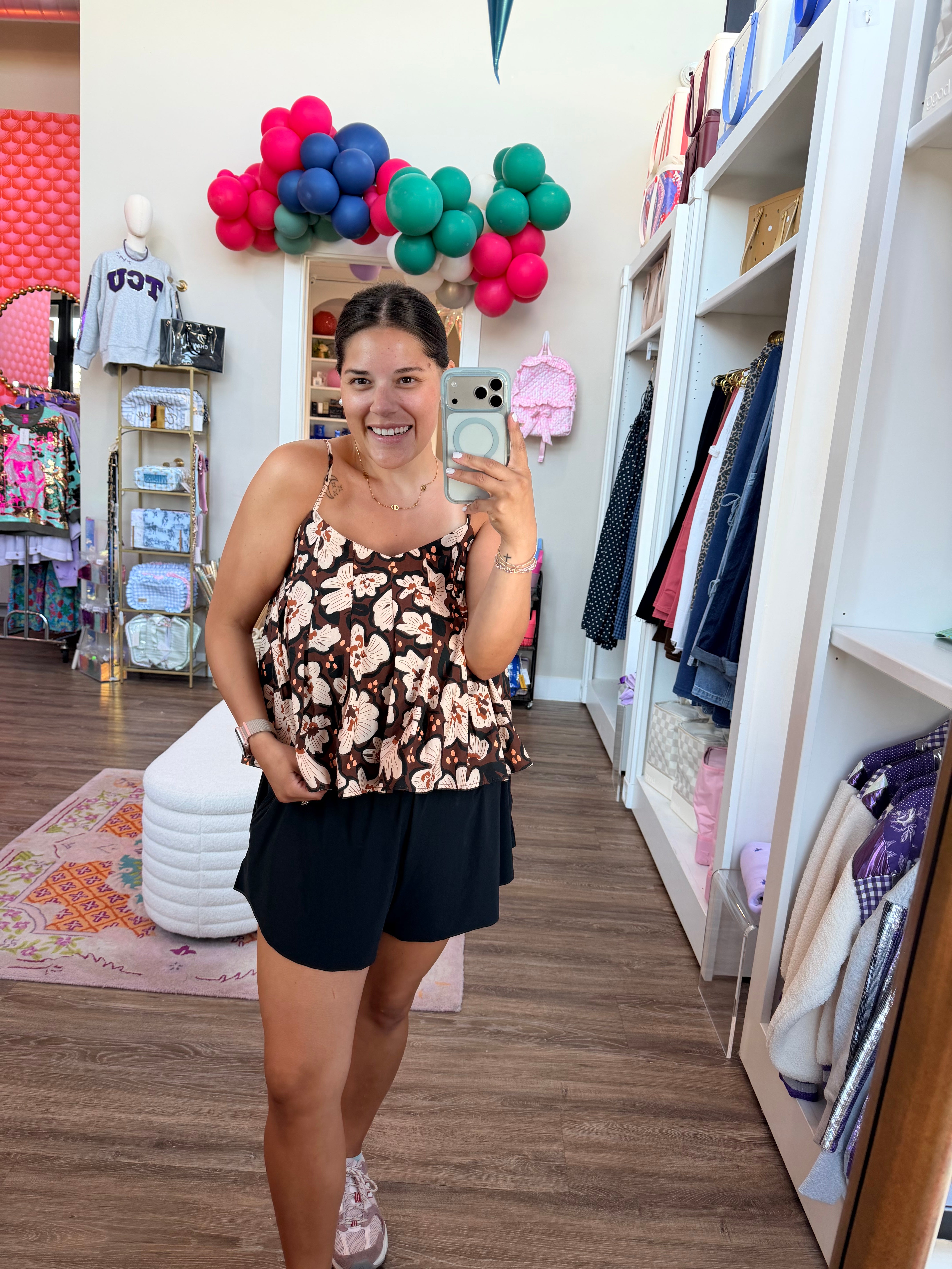 Floral Print Strap Tank Top