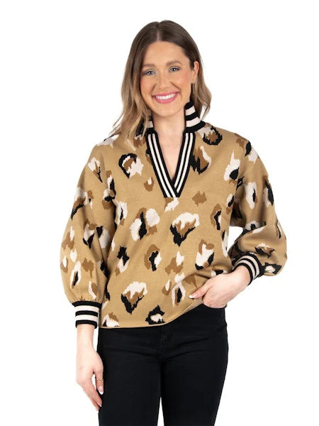 Lolli Sweater Cocoa Brushed Cheetah