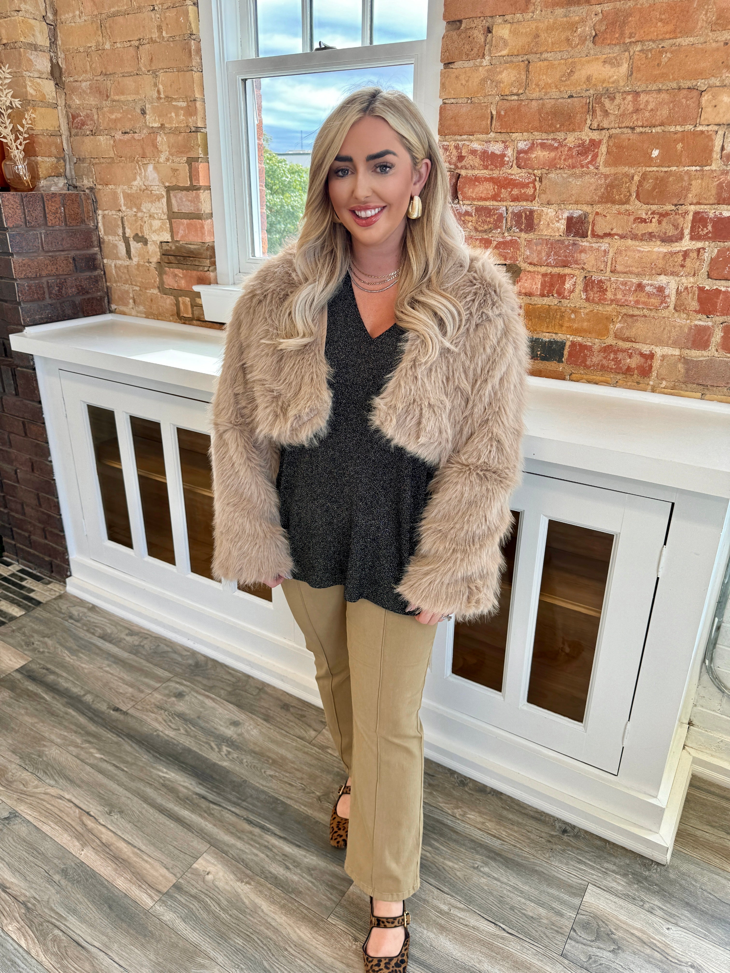 Ember Fur Jacket Taupe