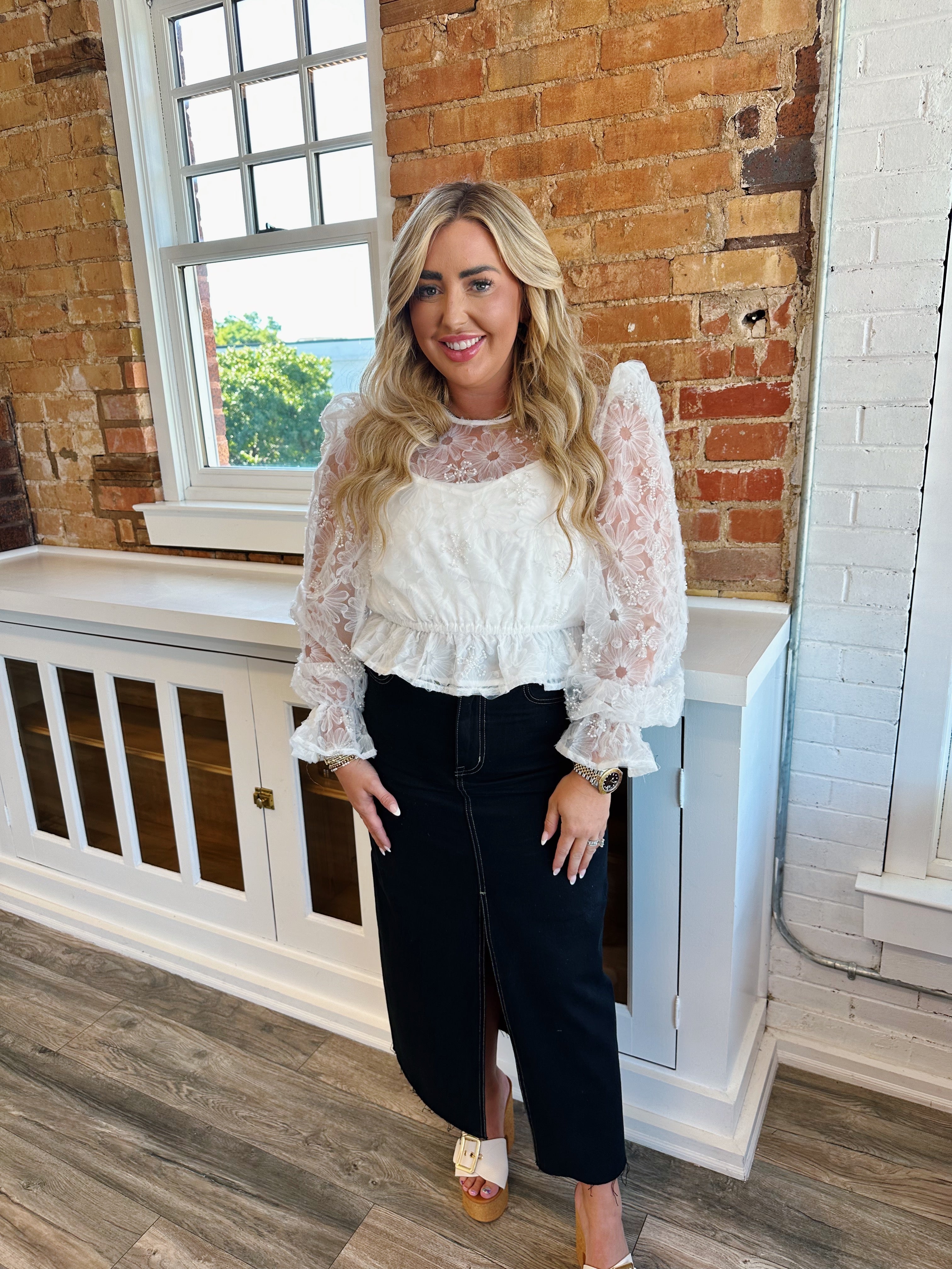 Embellished Floral Top