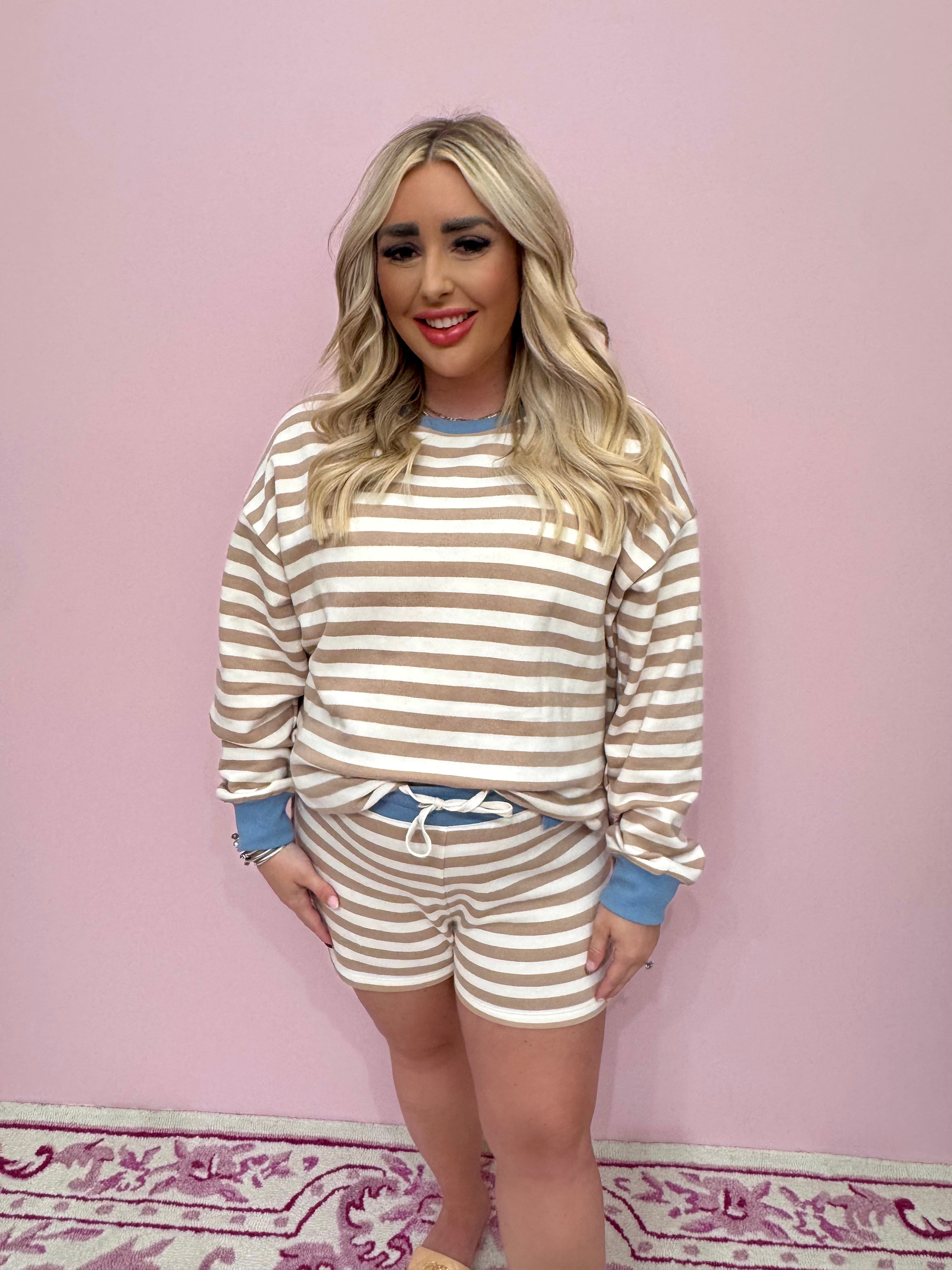 Low Key Stripe Short Evening Sand