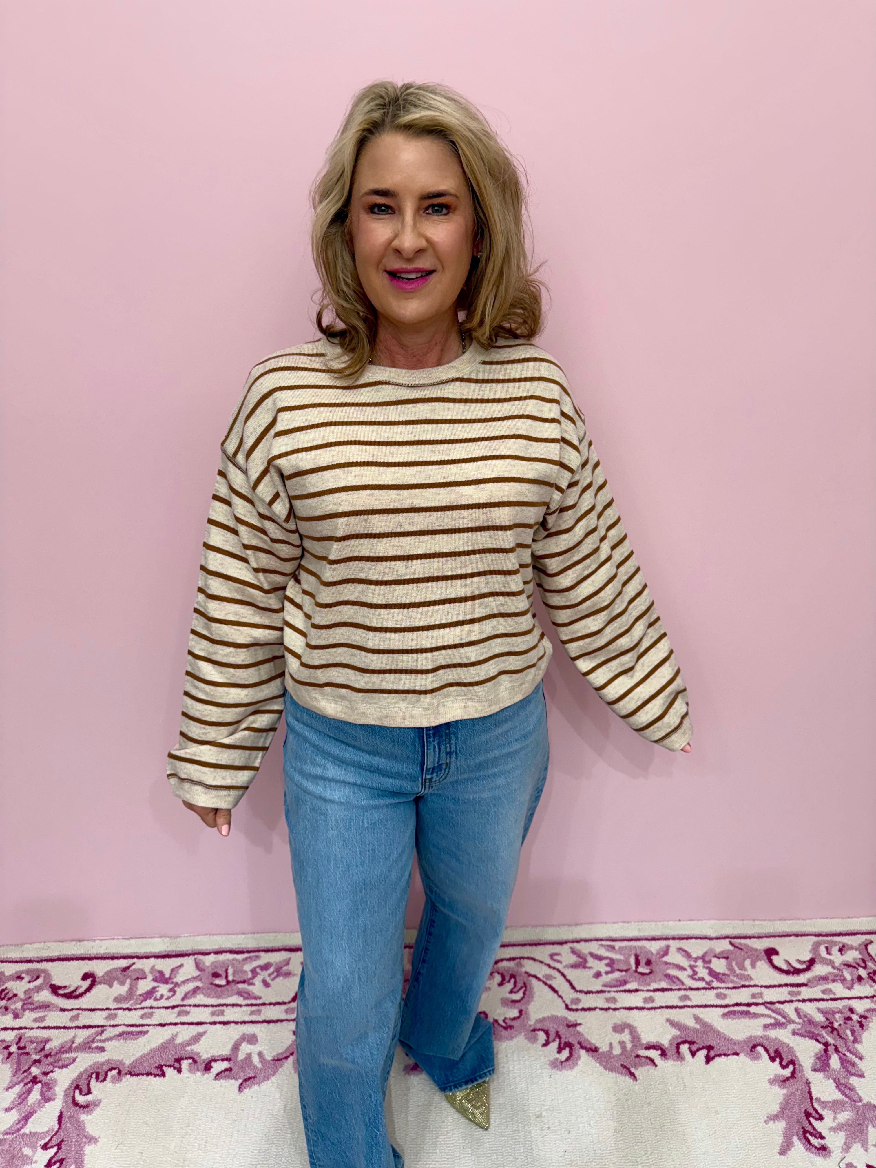 Camille Striped Crop Sweater