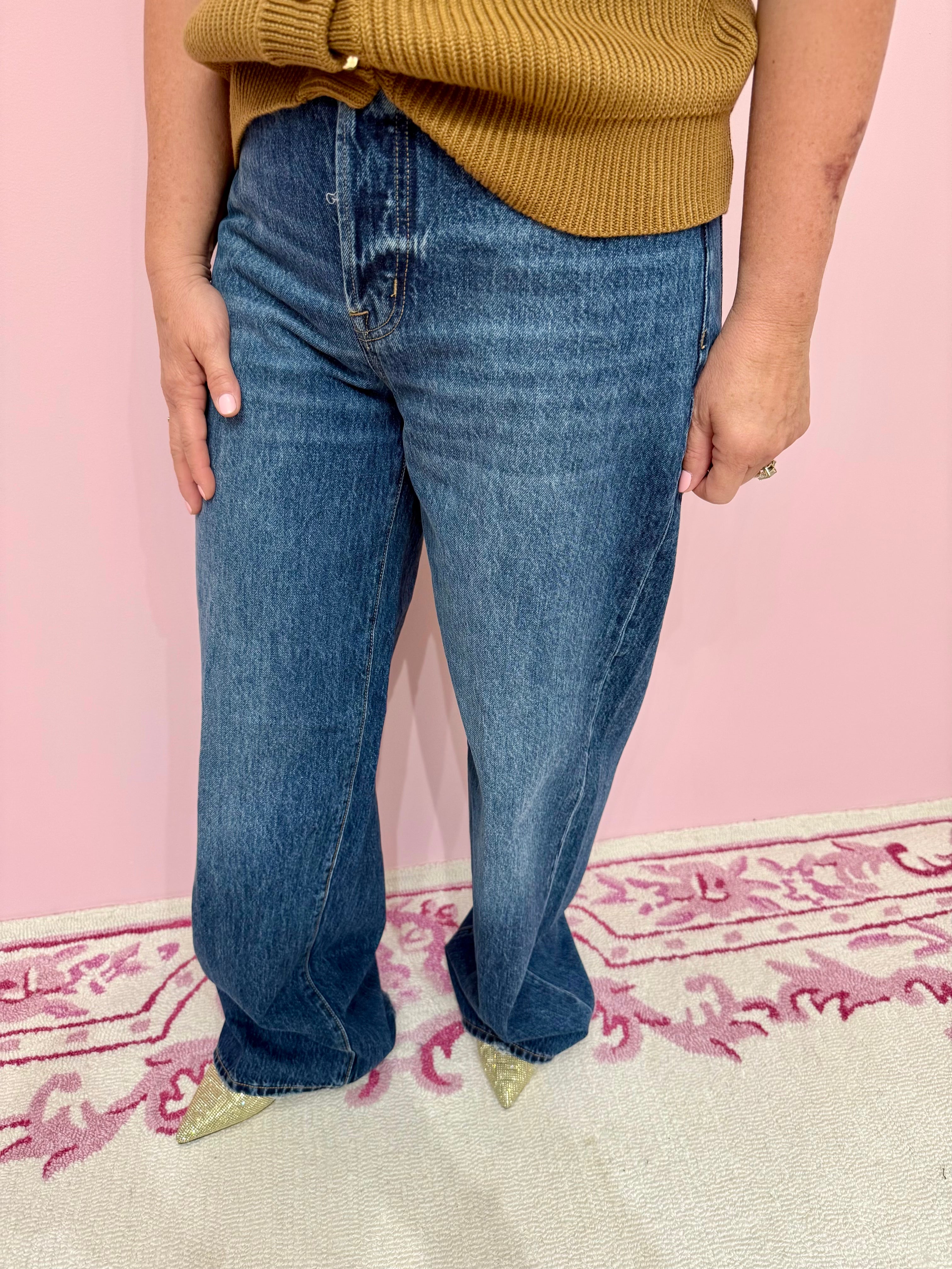 Tate High Rise Bowed Wide Leg Jean