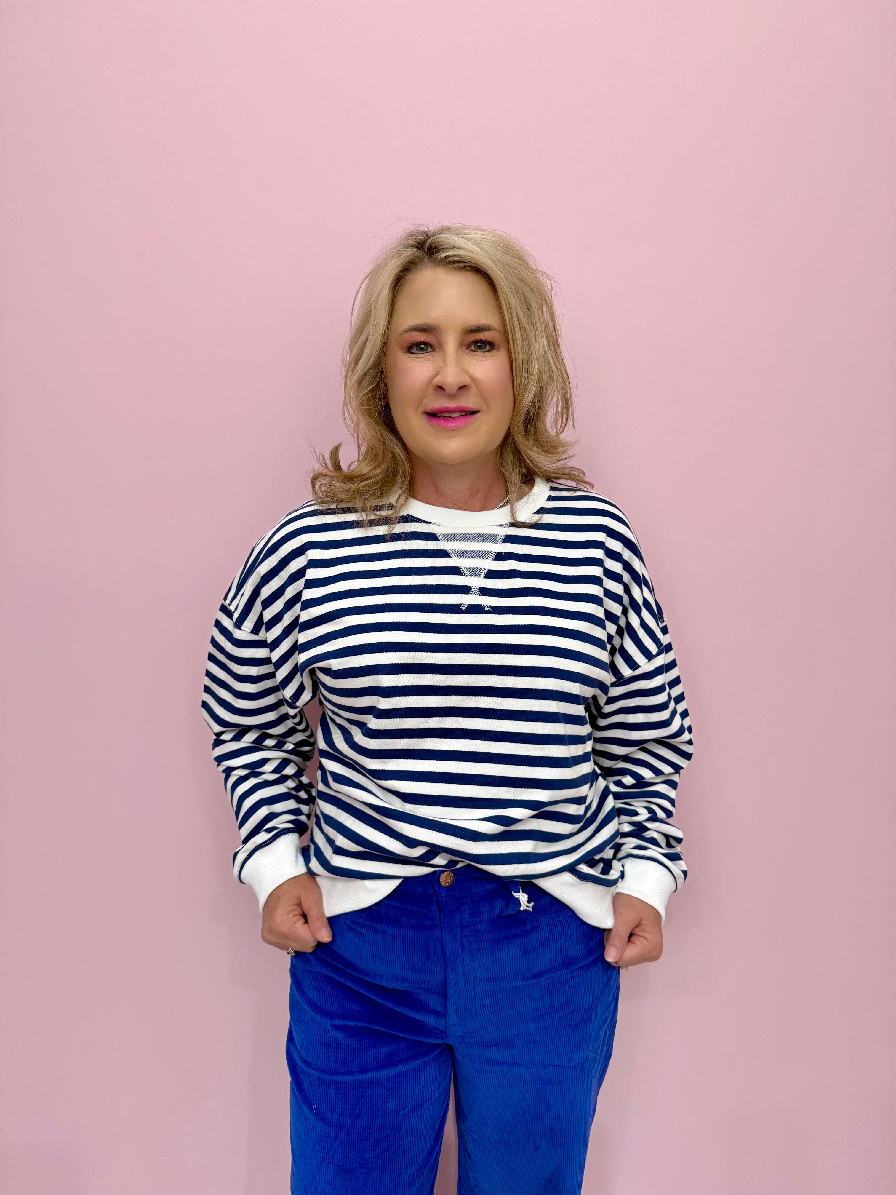 Striped Knitted Long Sleeve Pullover