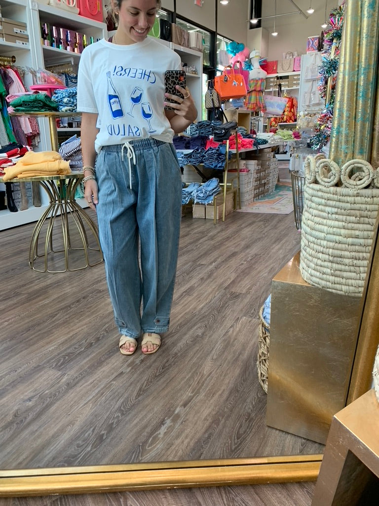 Lily Drawstring Denim Pants