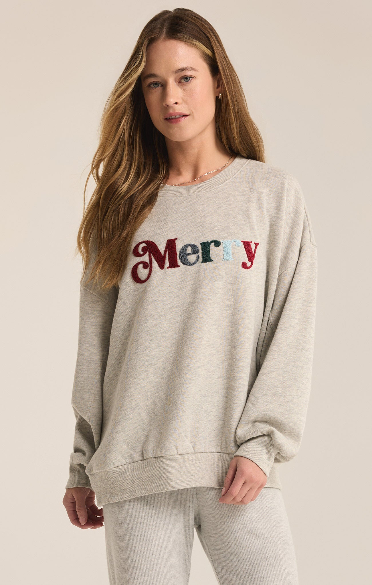 Merry Fleece Light Heather Grey