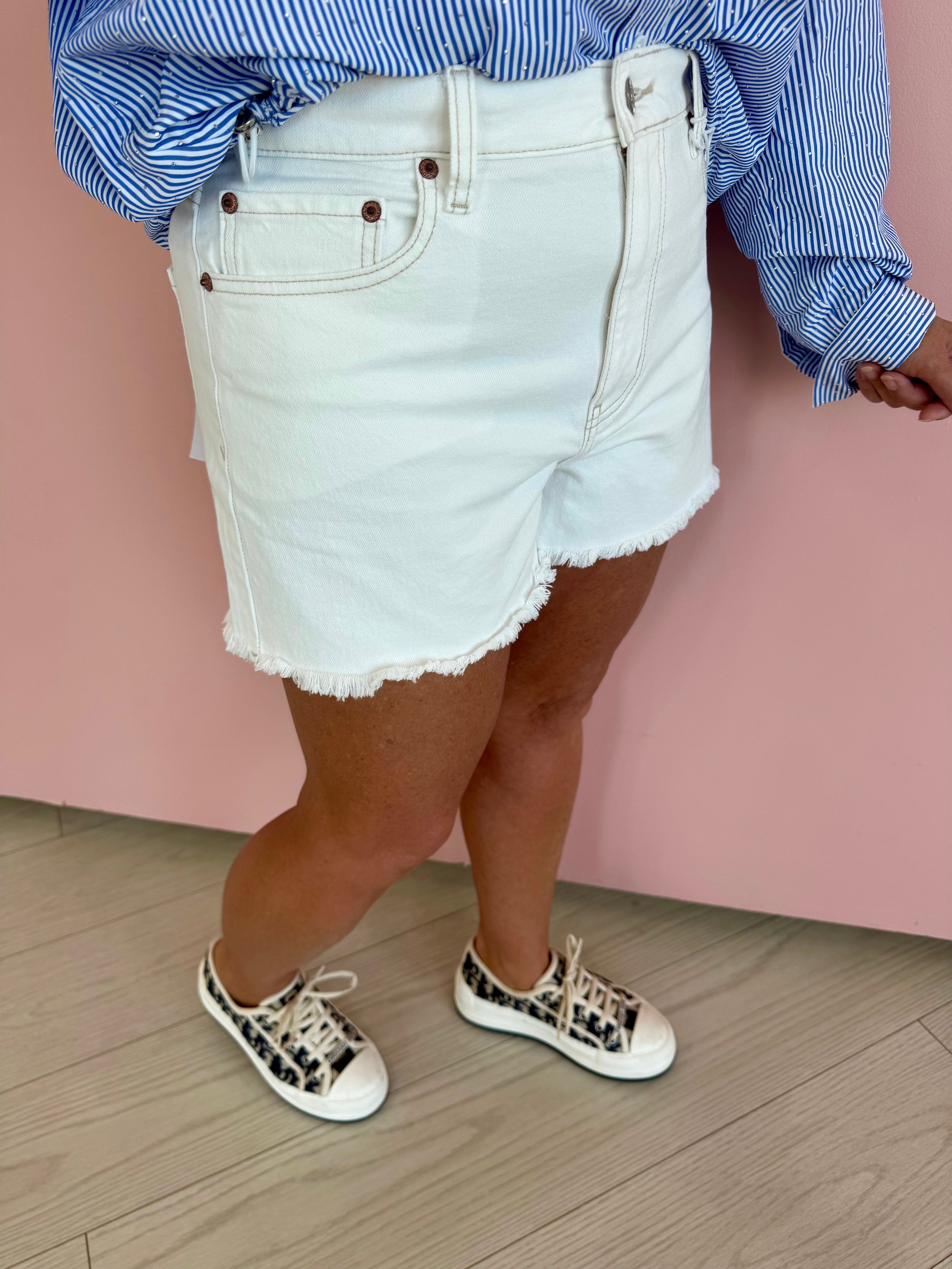 Troublemaker High Rise Short - Vanilla