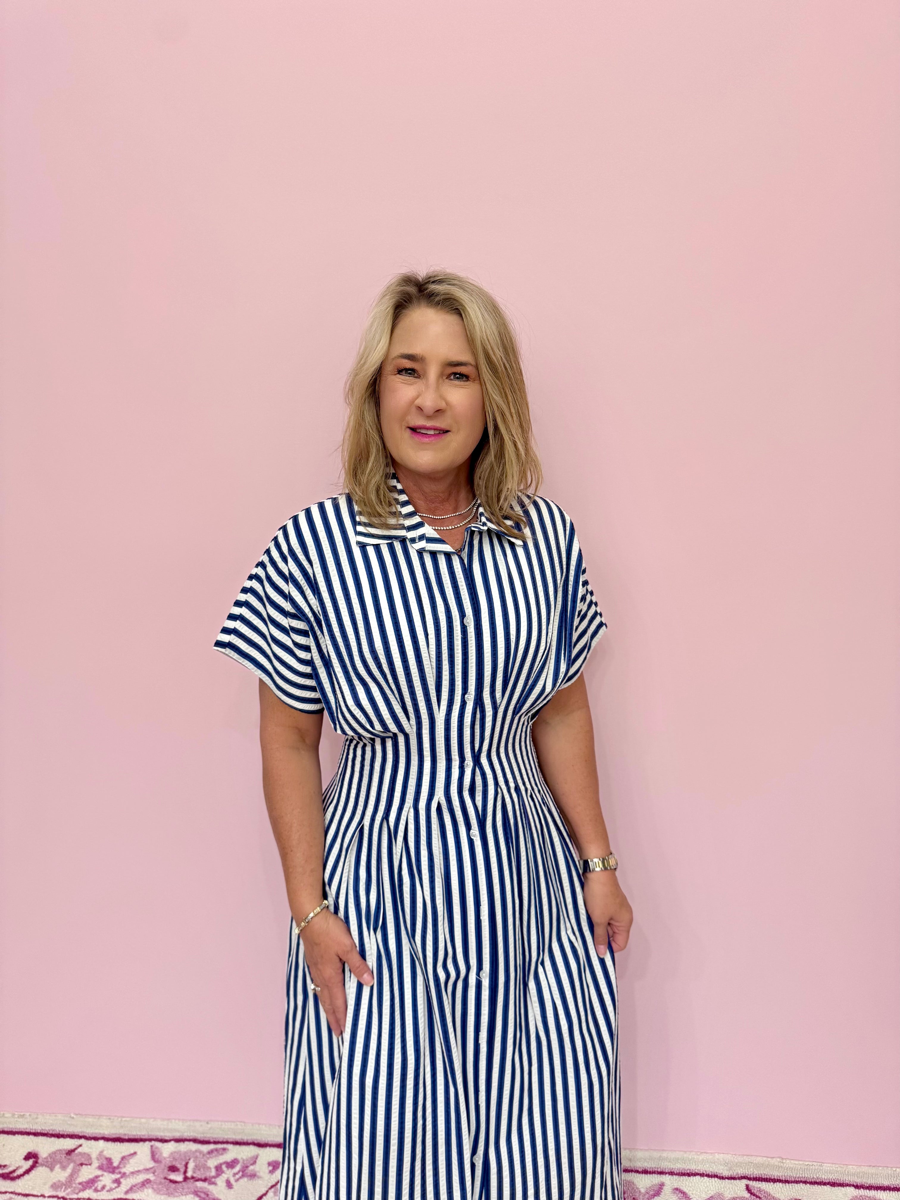 Striped Button Up Maxi Dress