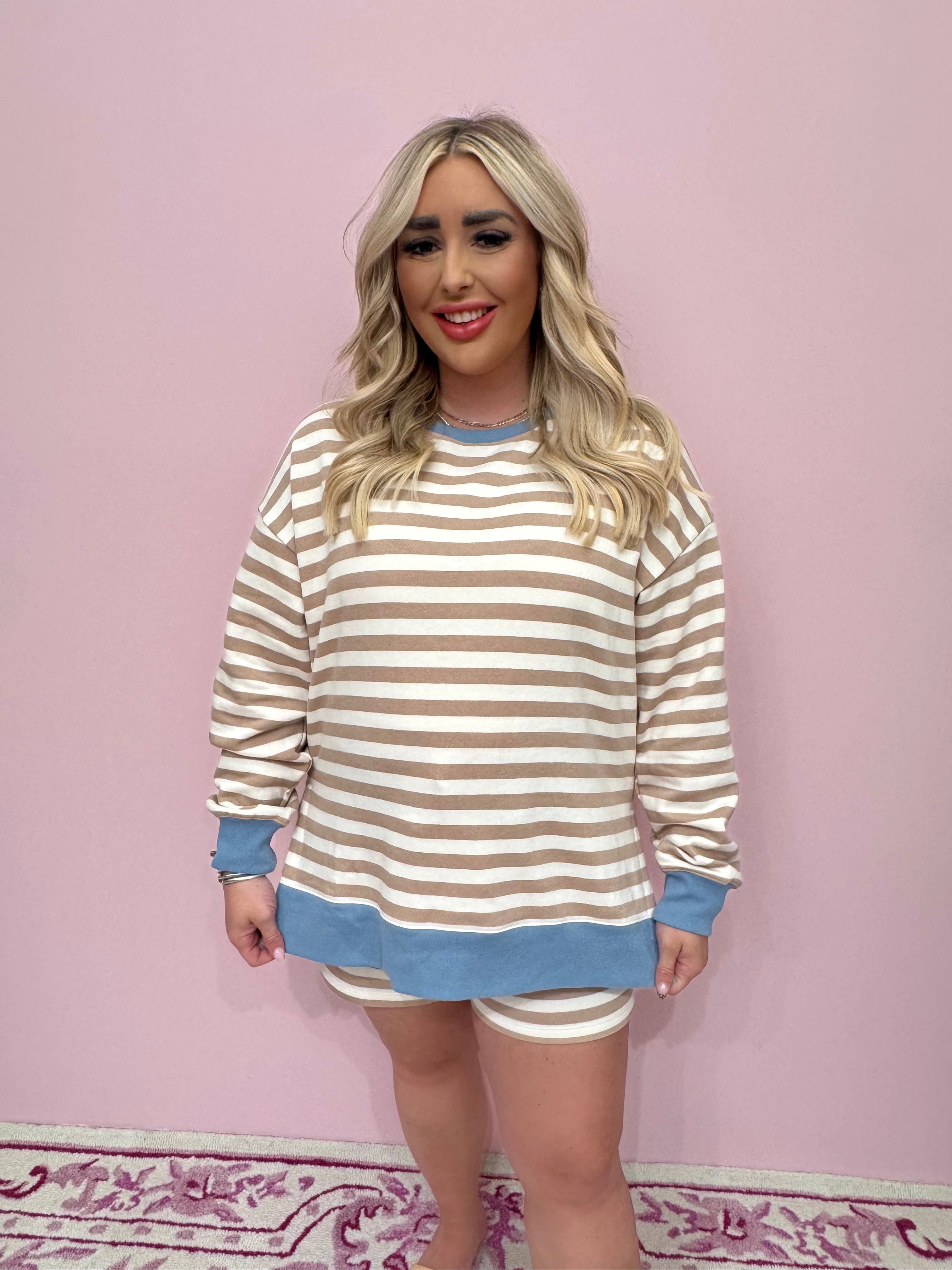 Low Key Stripe Short Evening Sand