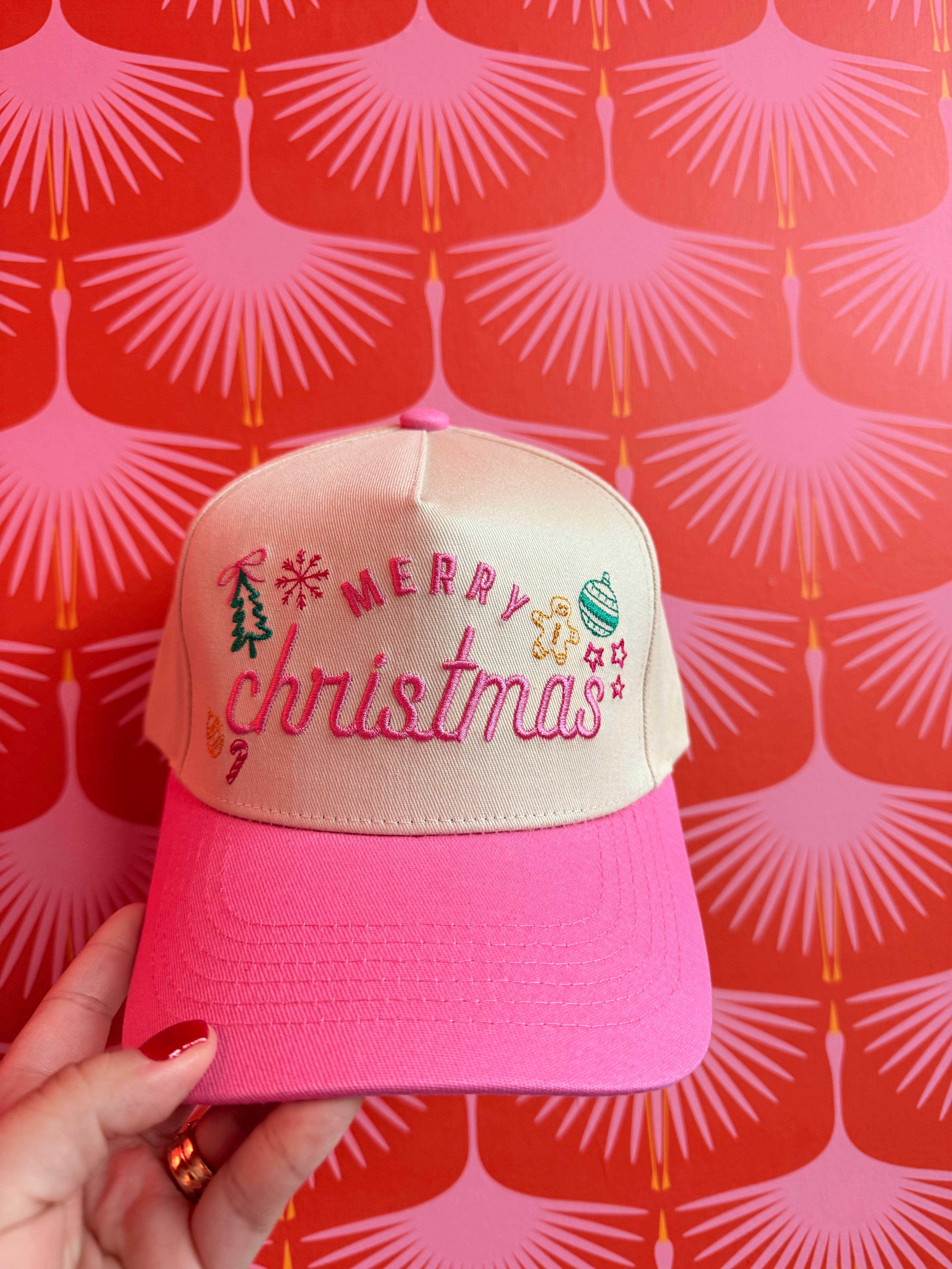 Merry Christmas Icon Canvas Cap