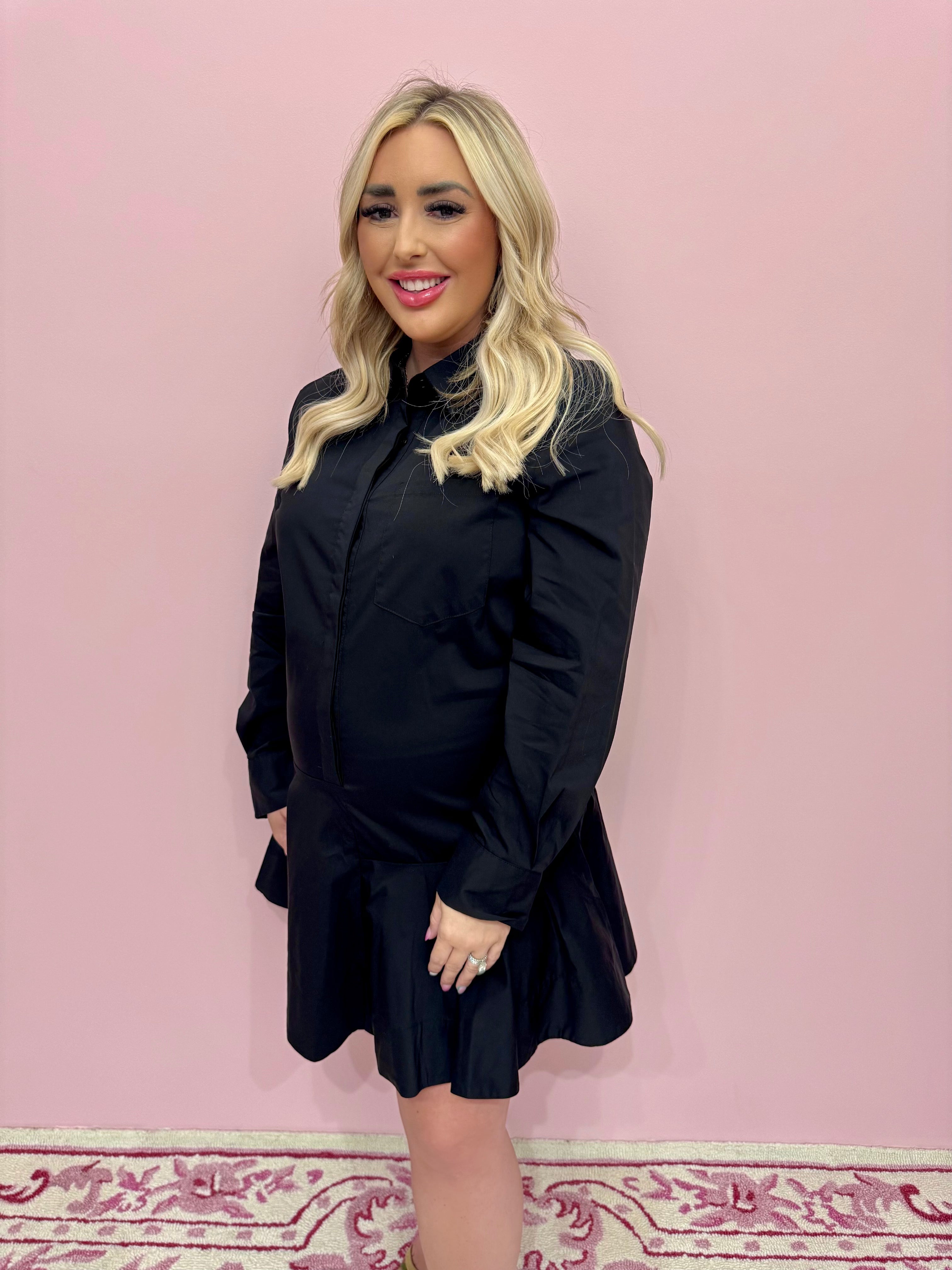 Collar Flare Skirt Dress