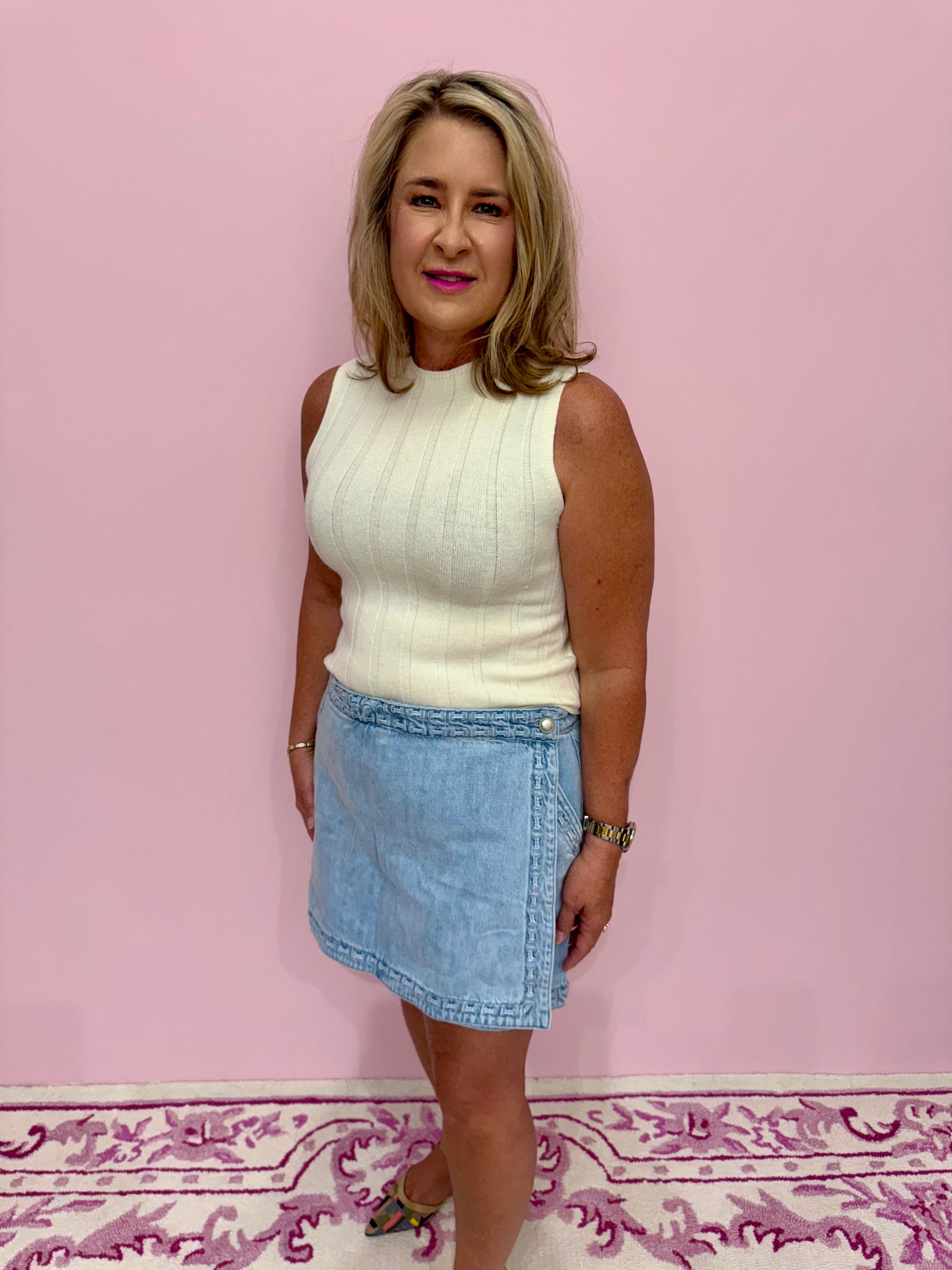 Wyatt Wrap Mini Skort Twister Blue - Show Me Your Mumu