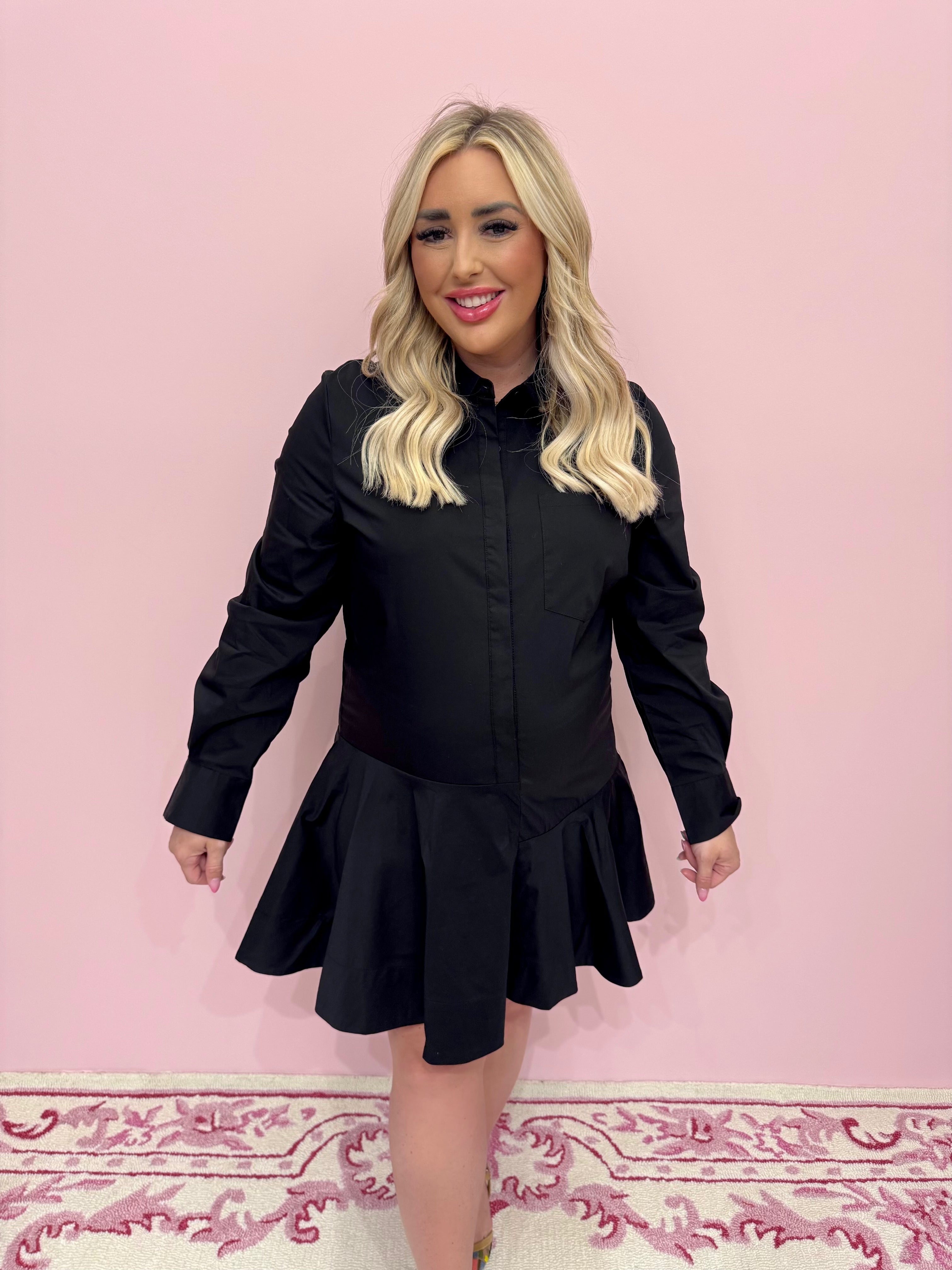 Collar Flare Skirt Dress