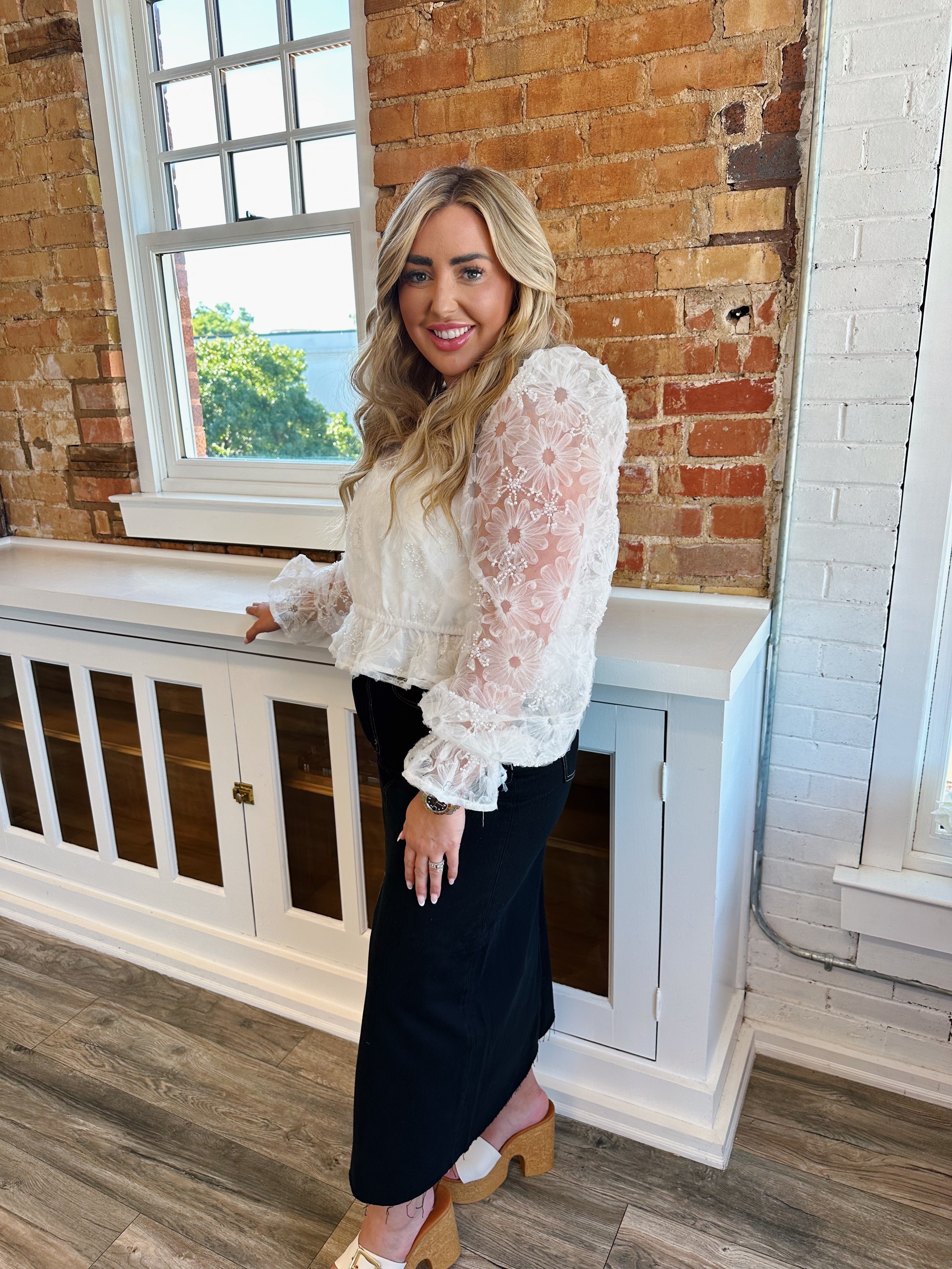 Embellished Floral Top