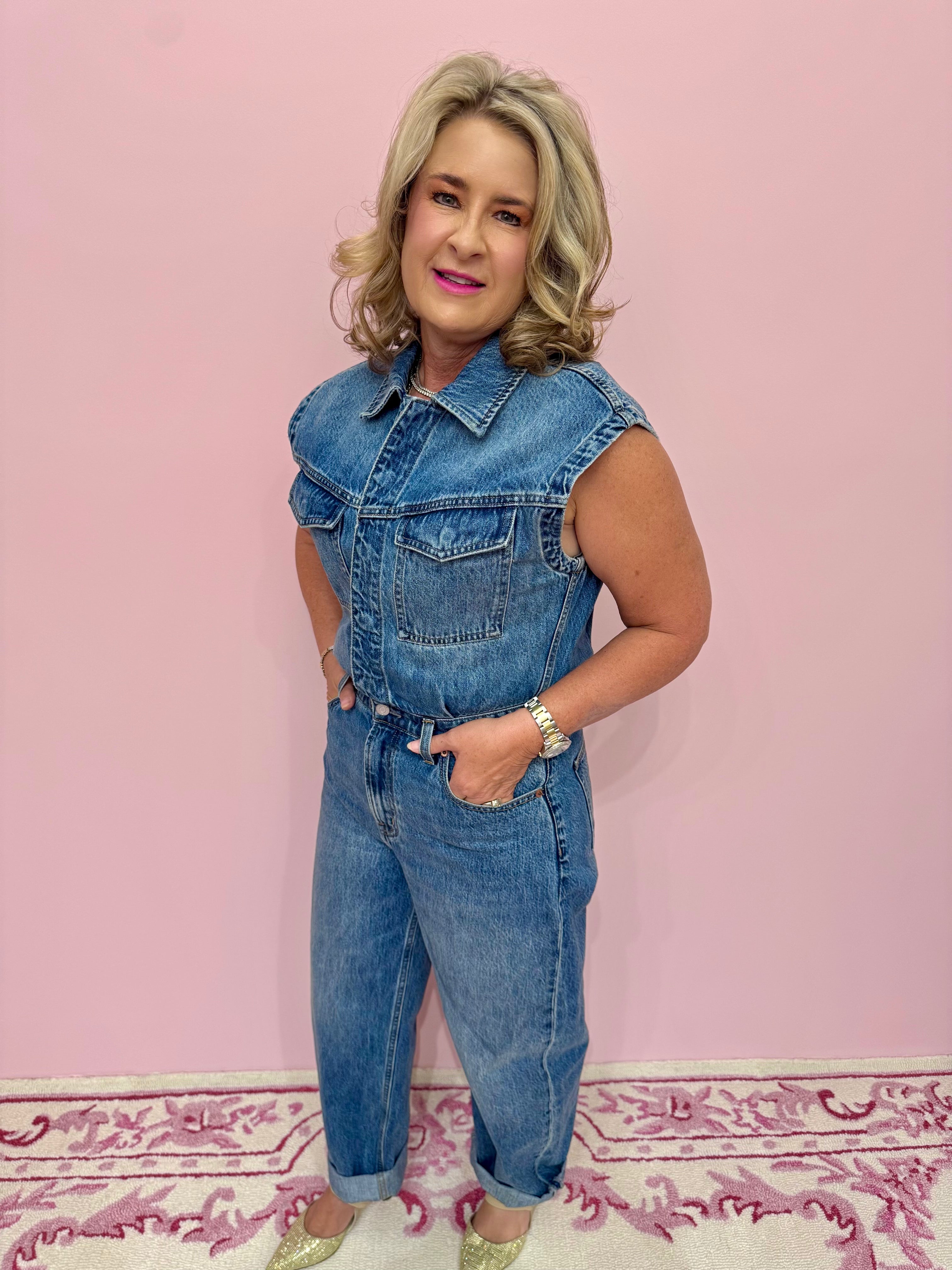 Ace Sleeveless Barrel Leg Jumpsuit