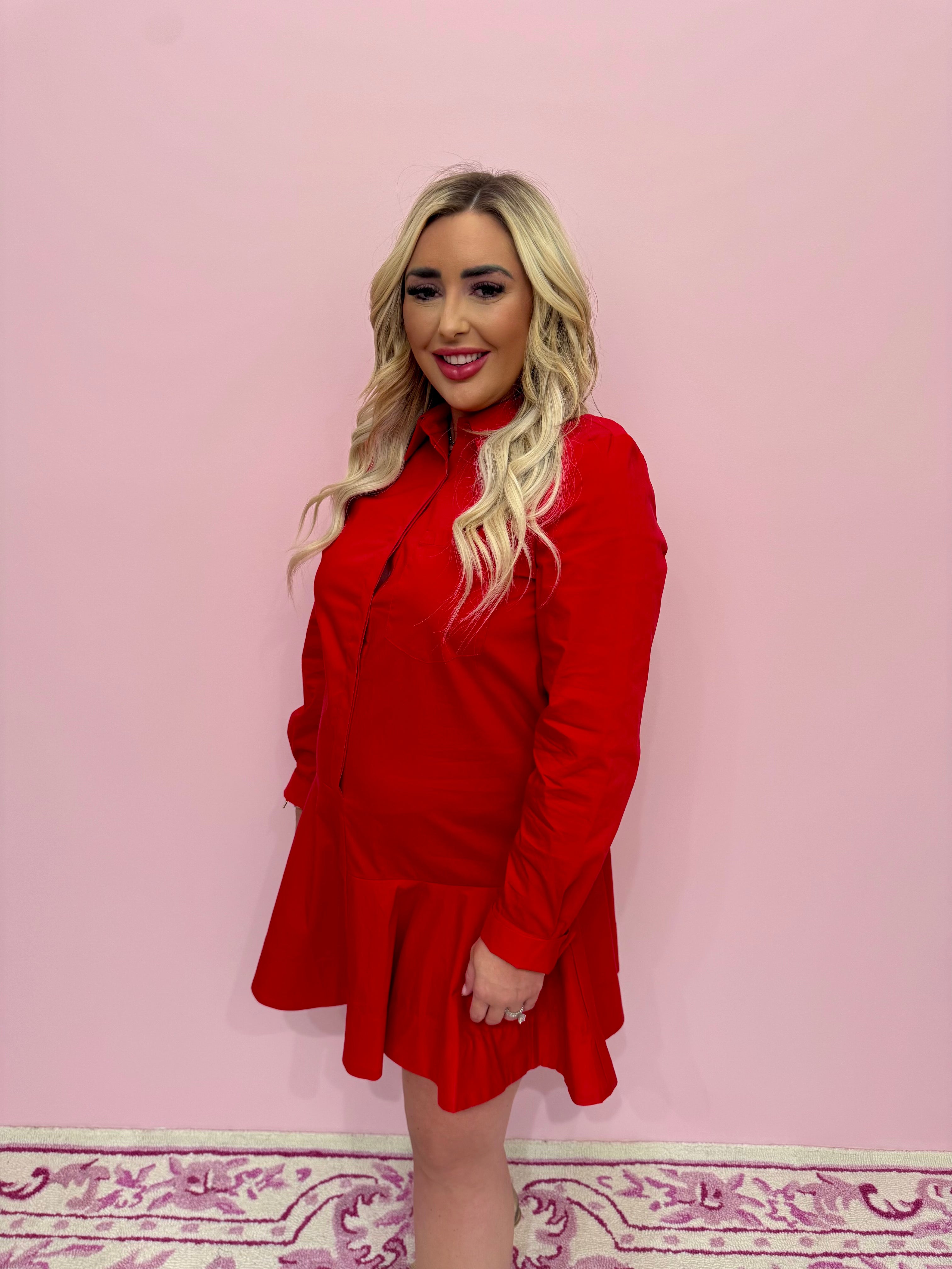 Collar Flare Skirt Dress