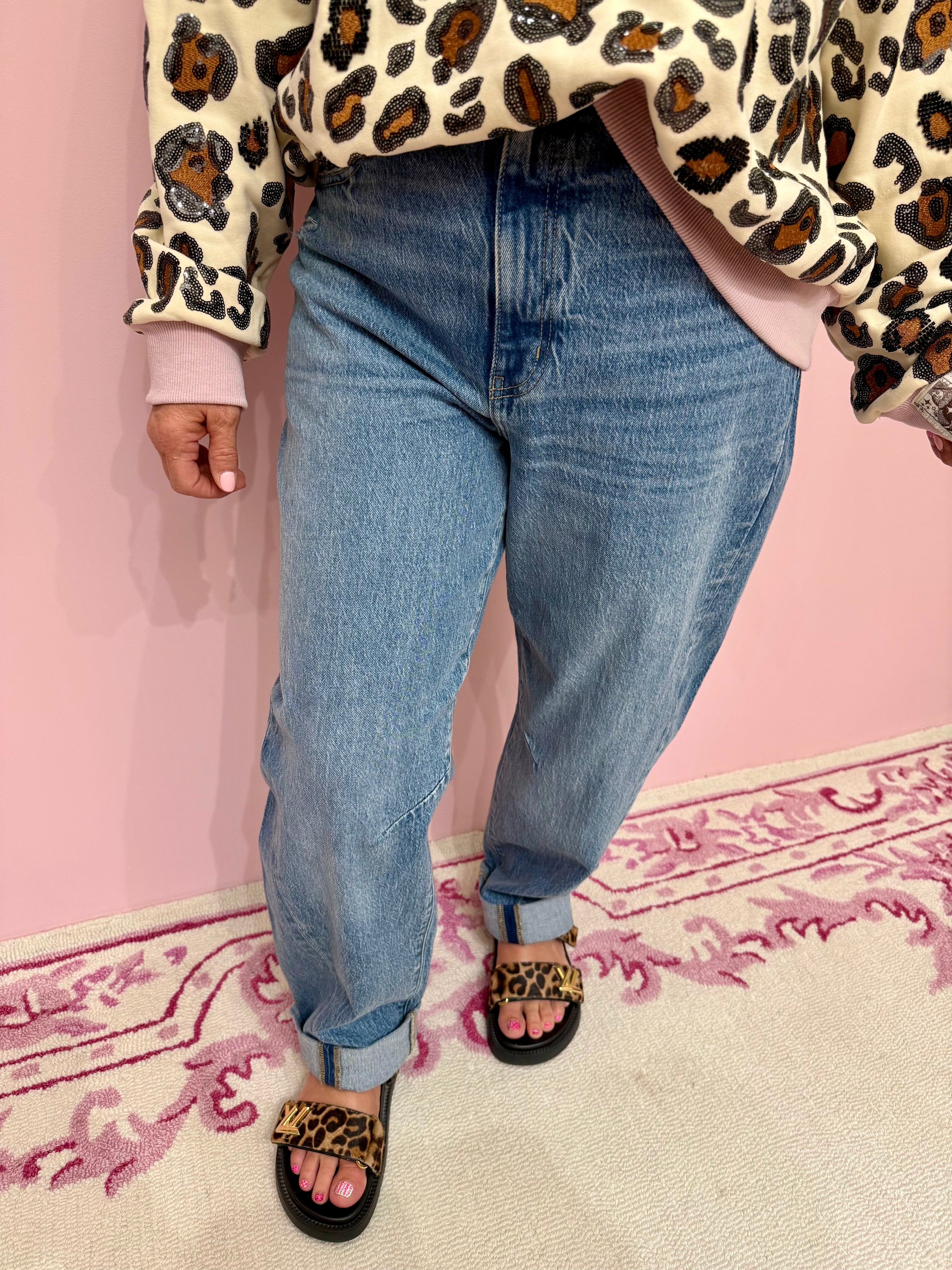 Venice Barrel Leg Cuffed Jean In The Blues