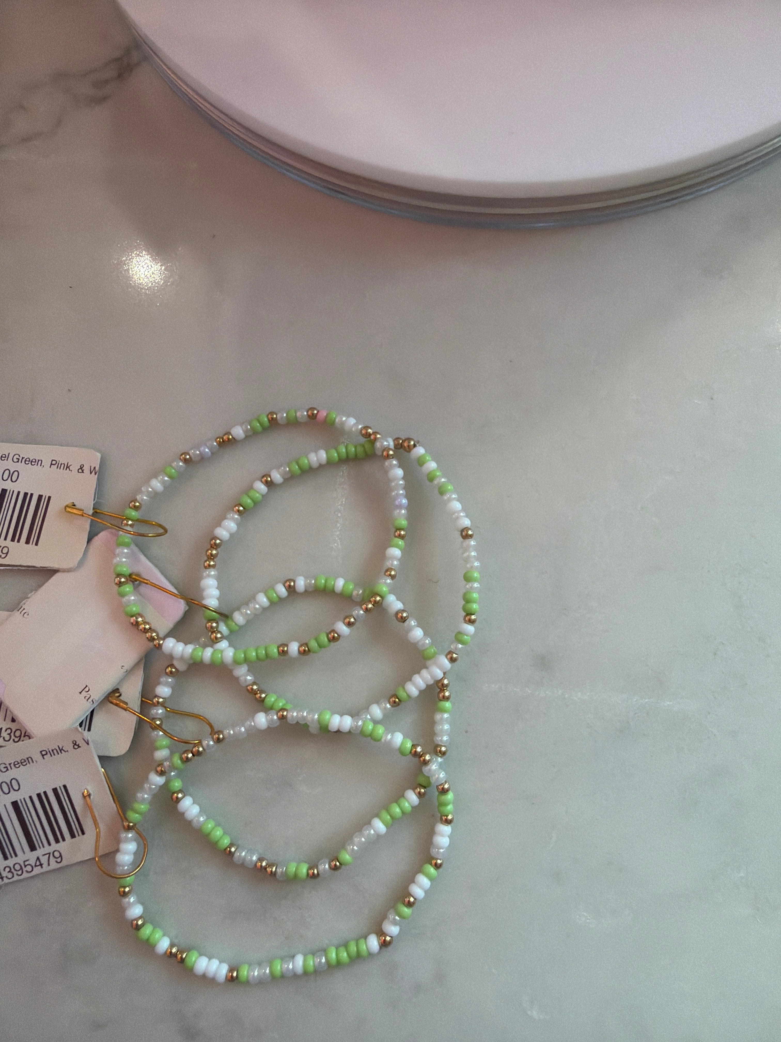 Sprinkle Bracelet - Pastel Green & White