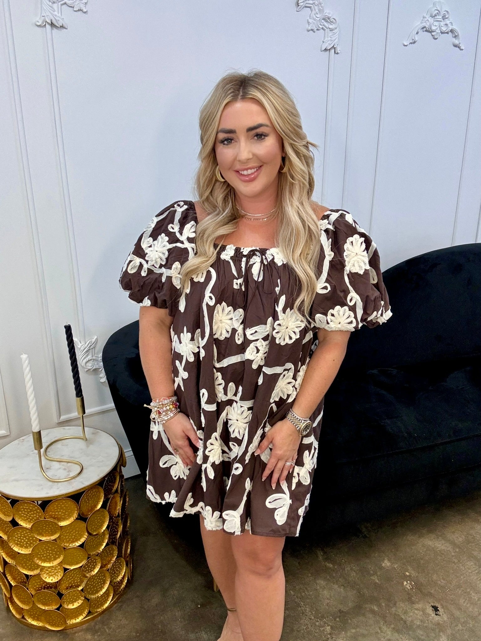 Maddy Dress Brown Floral