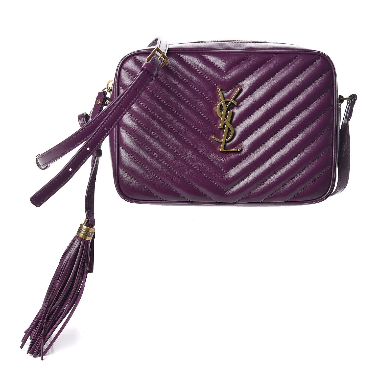 YSL Saint Laurent Monogram Matelasse Lou Camera Bag In Purple