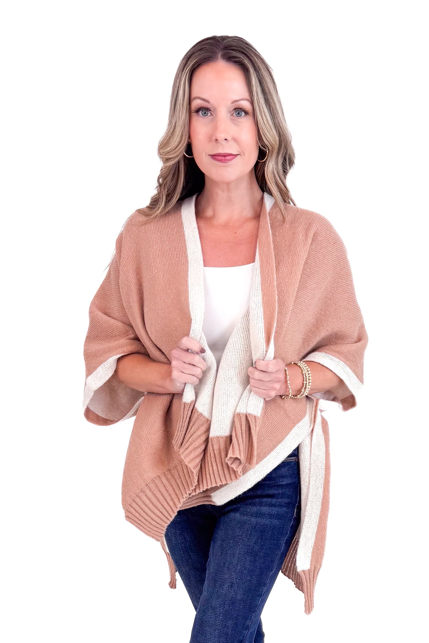 Bringham Reversible Poncho - Tan