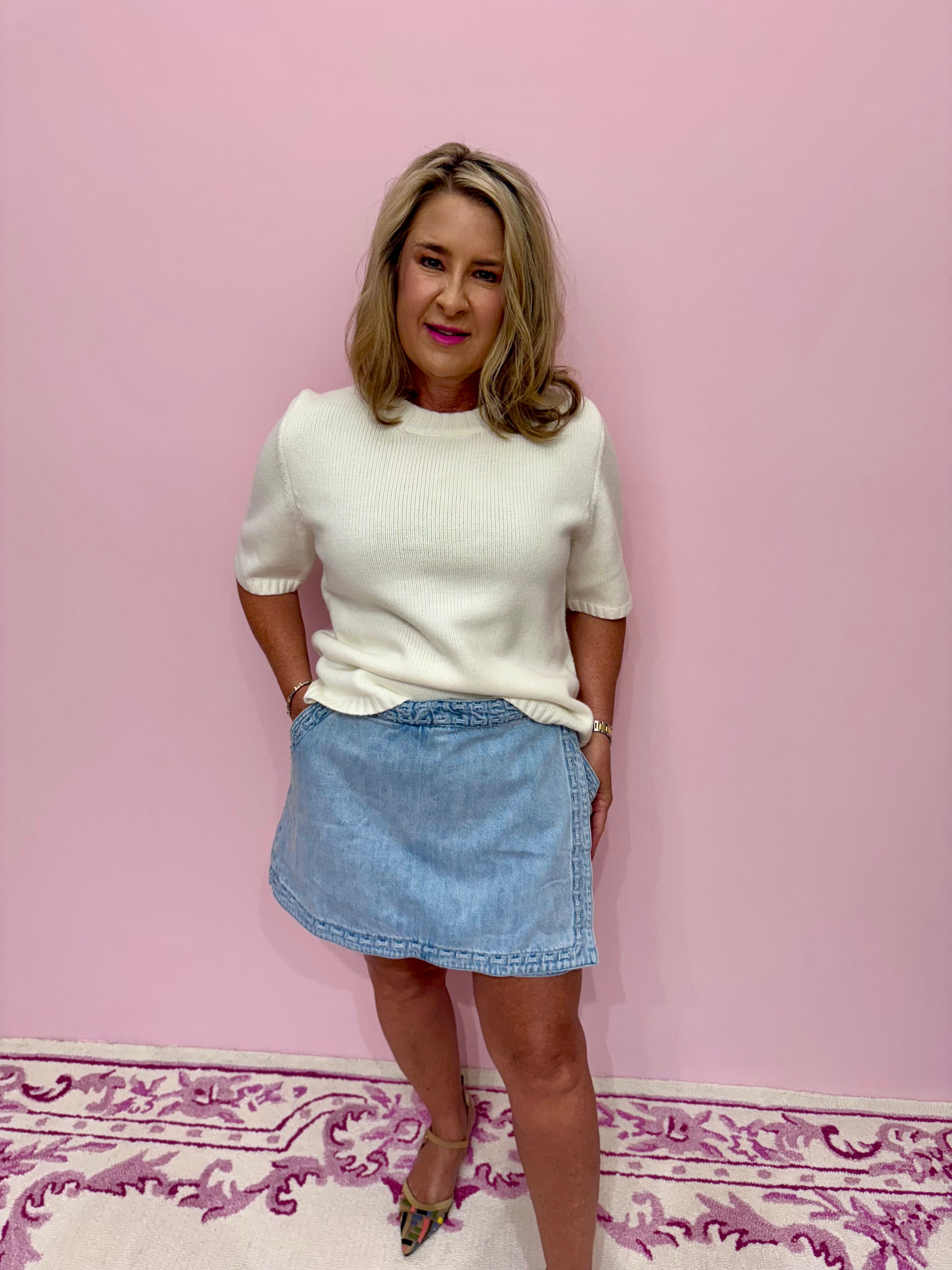 Wyatt Wrap Mini Skort Twister Blue - Show Me Your Mumu