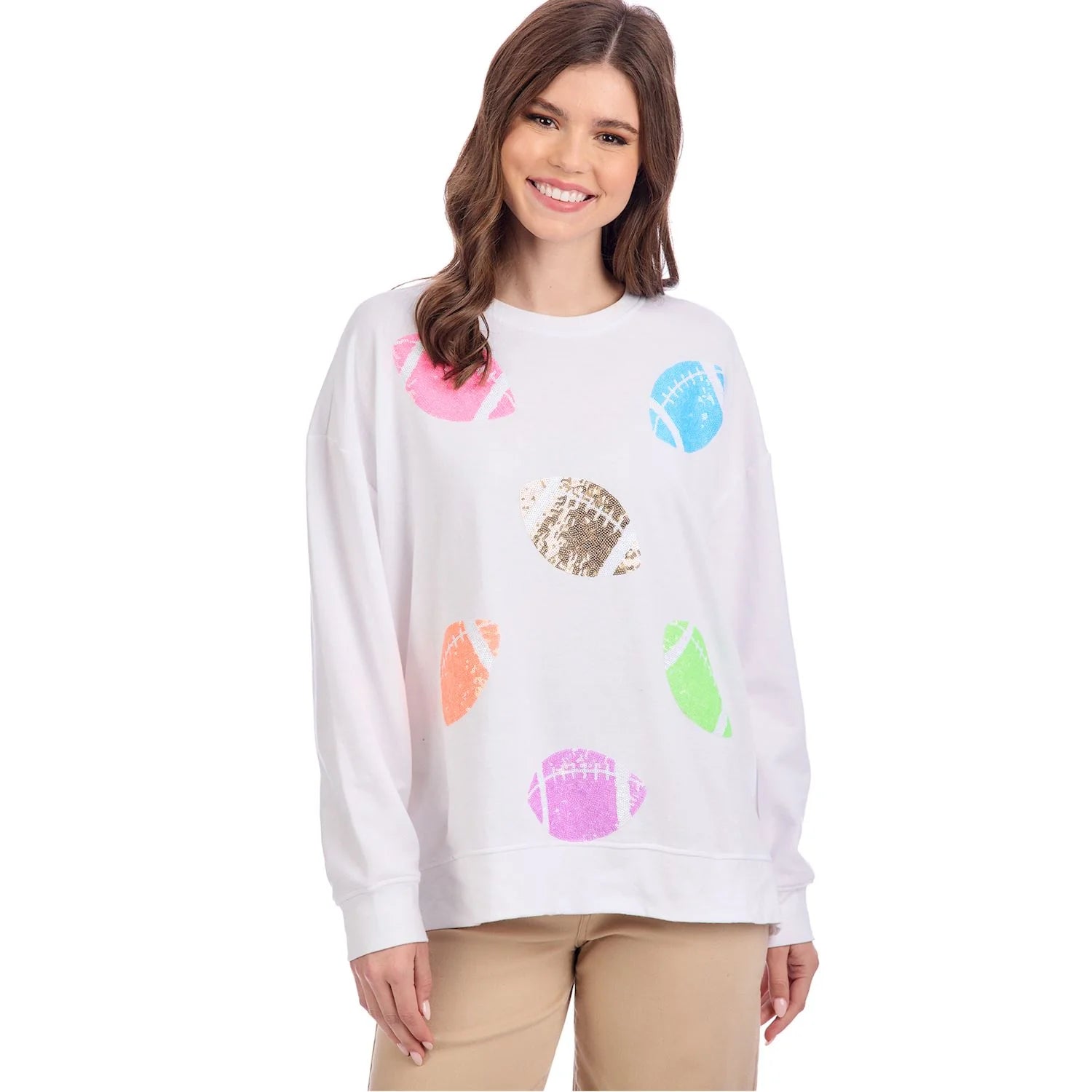 Game Day Sparkle Sweatshirt - White