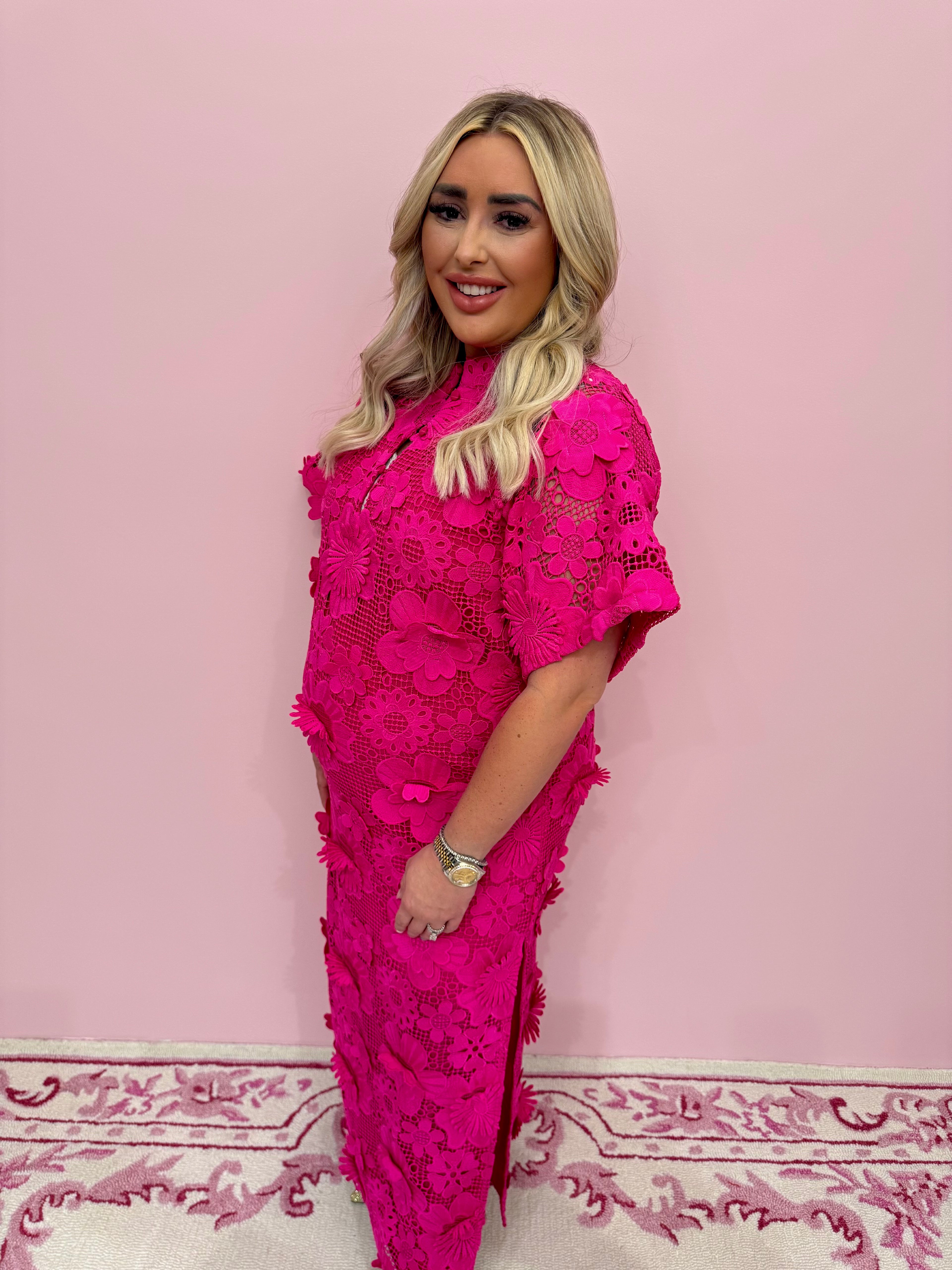 Leighton Magenta Floral Maxi Dress - BuddyLove