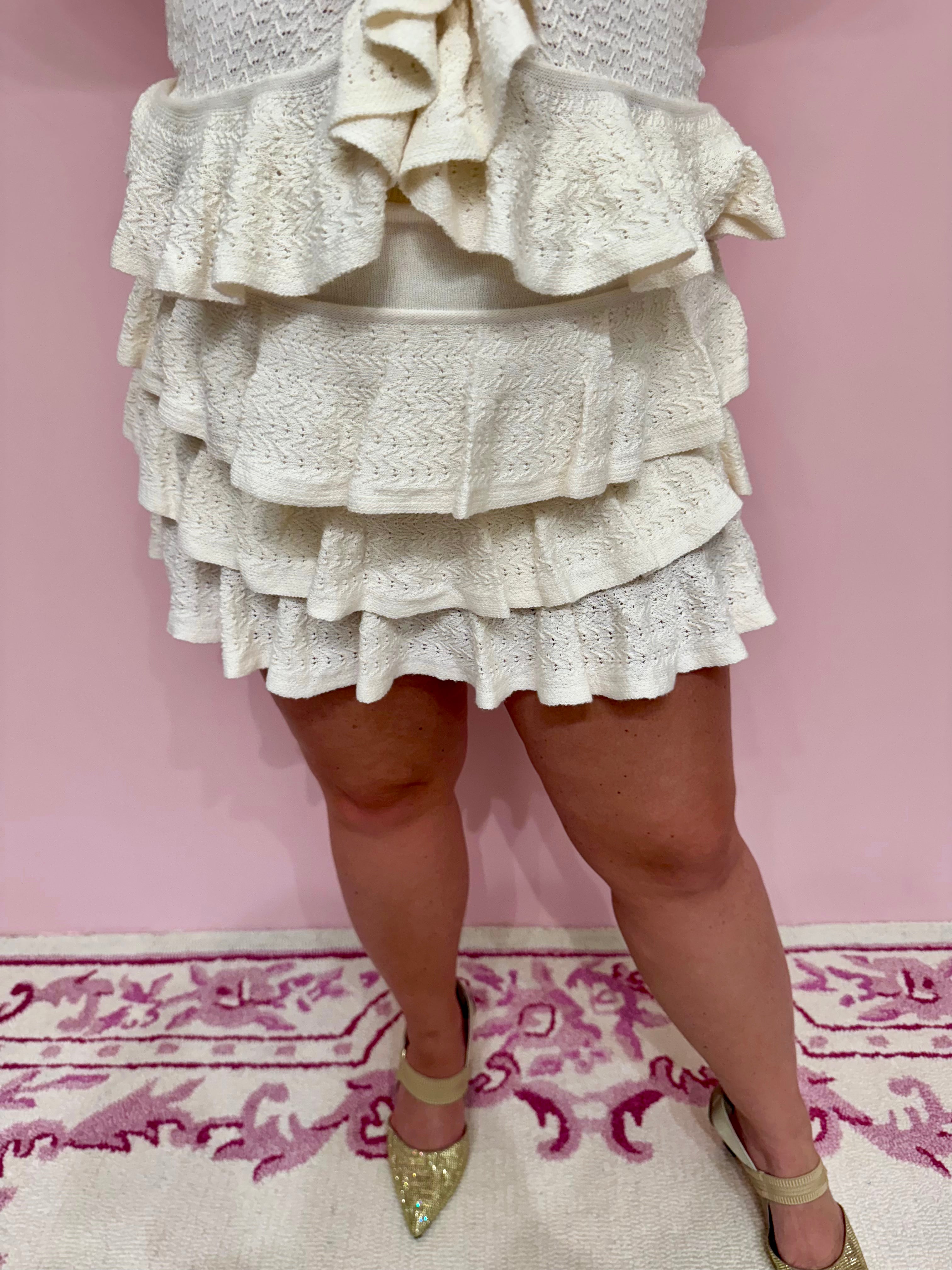 Marley Skort Cream Pointelle Knit - Show Me Your Mumu