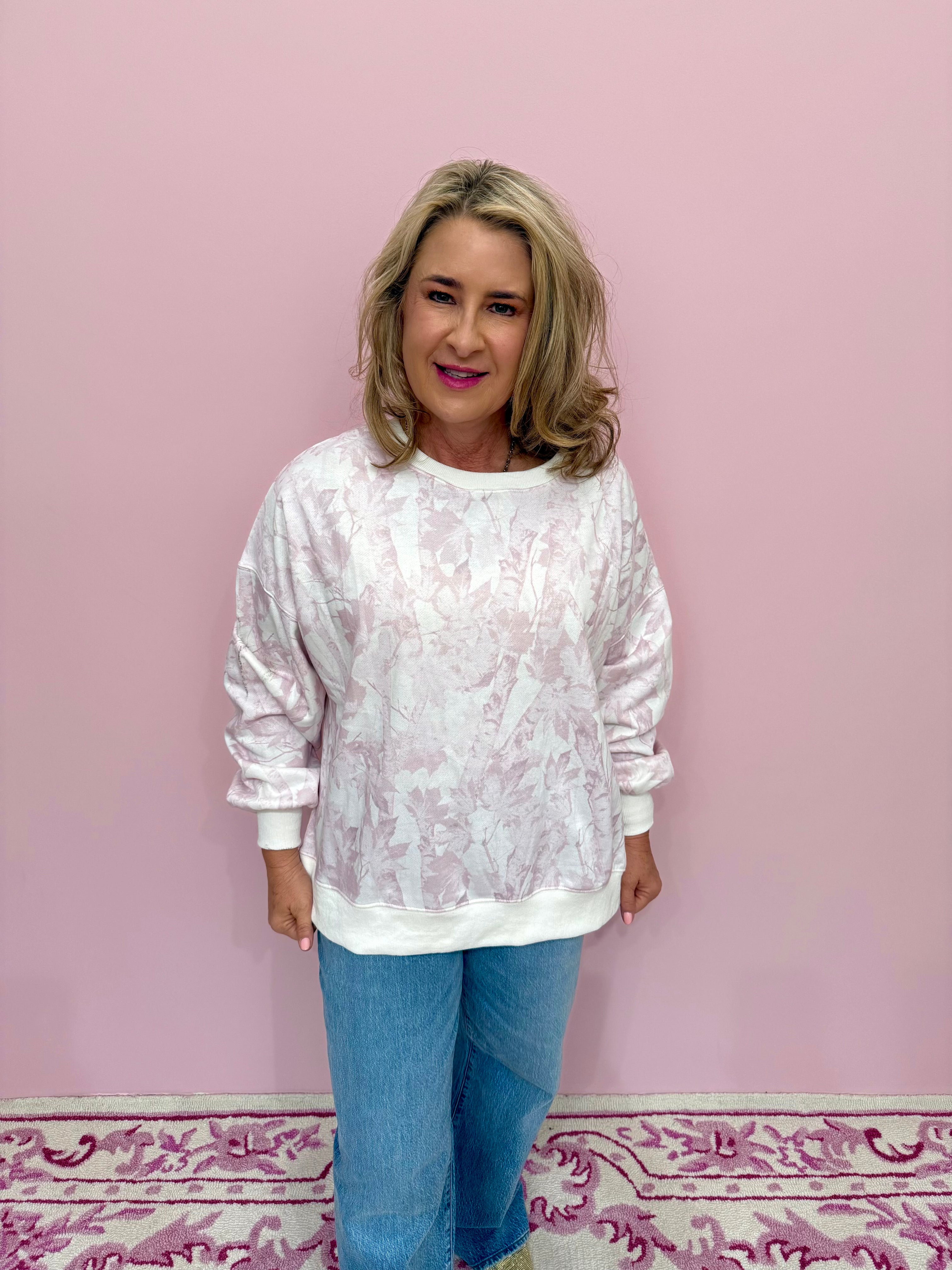 Single Tone Floral Sweatshirt